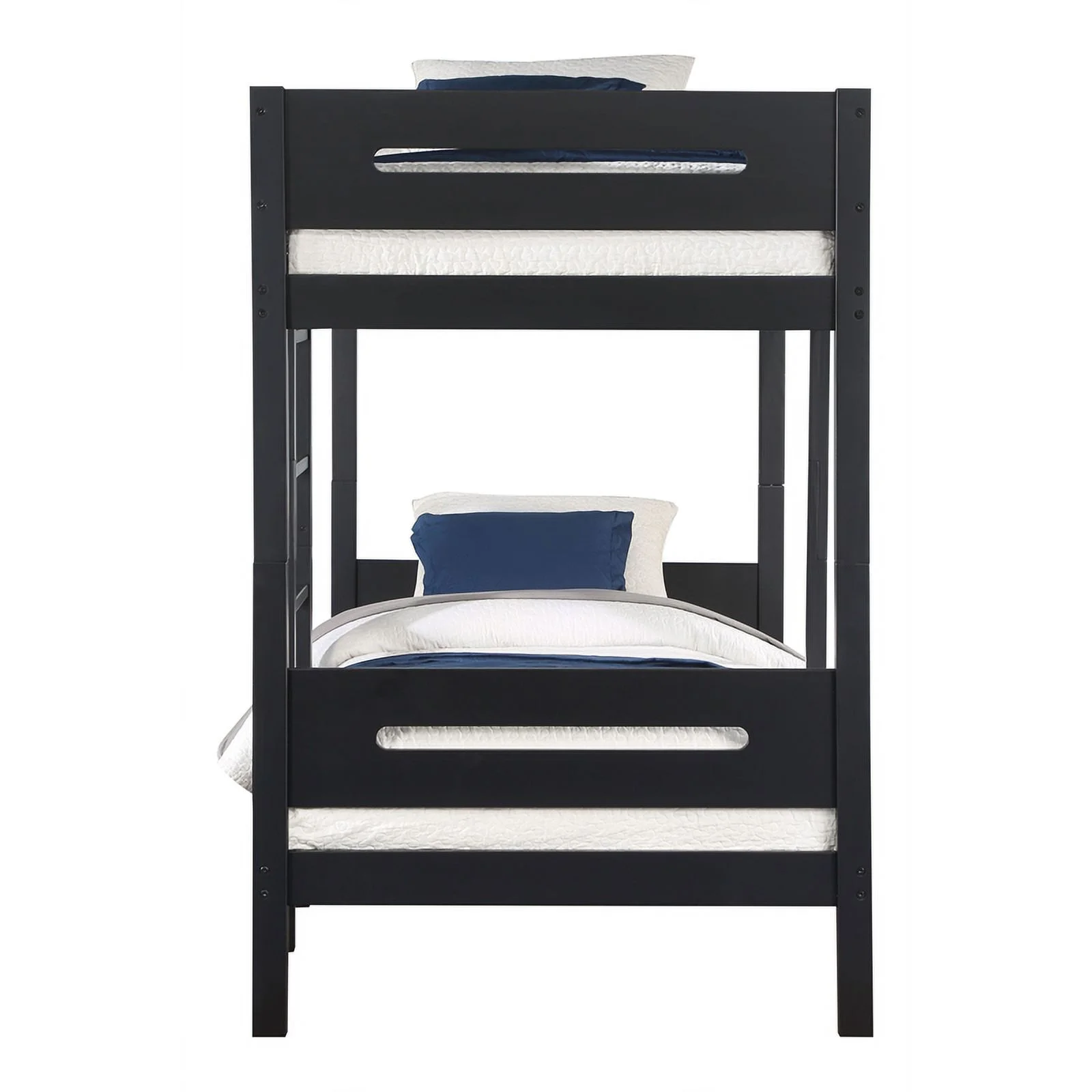 ACME Ekko Transitional Wooden Frame Twin over Twin Bunk Bed in Black