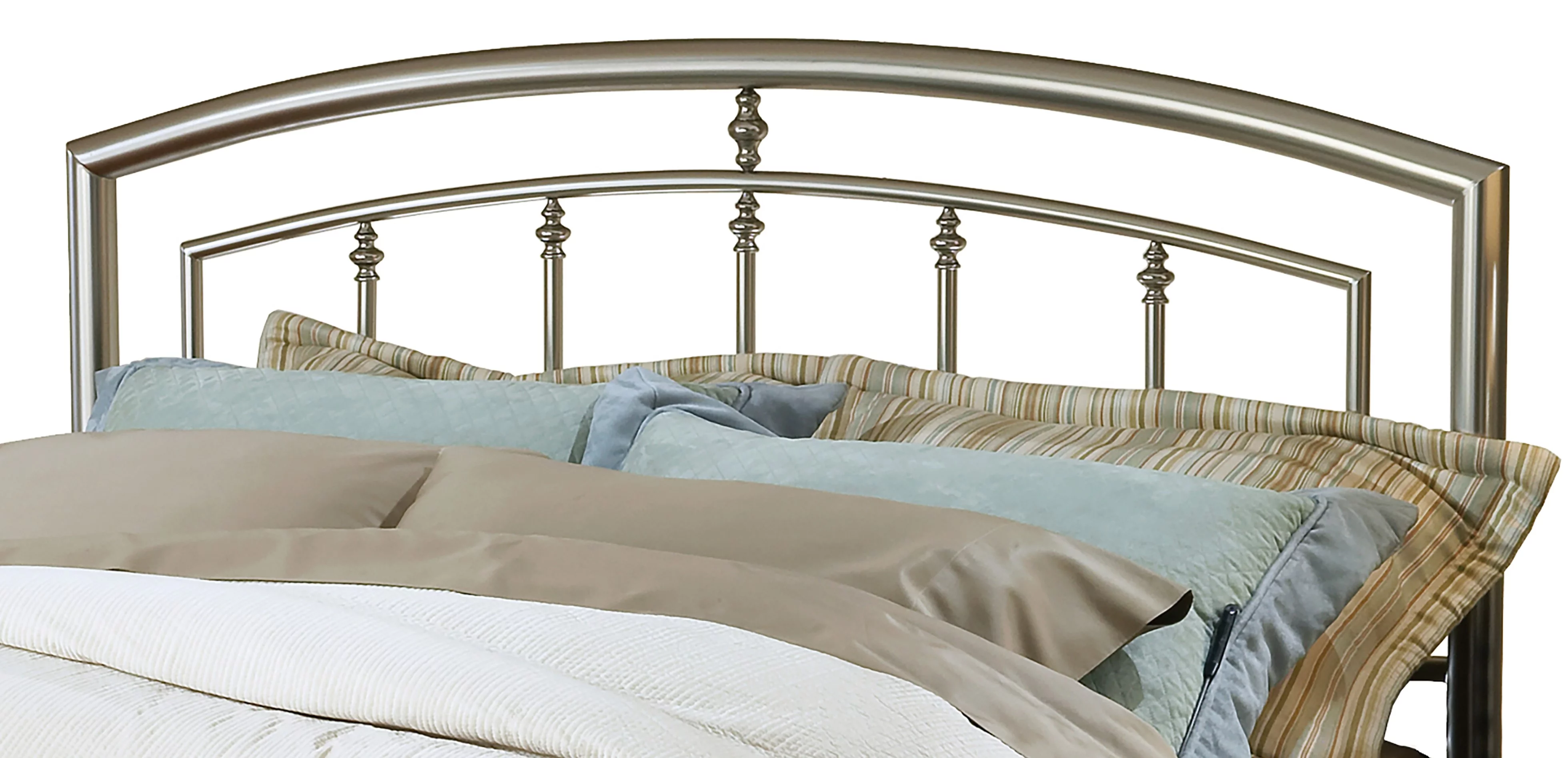 Hillsdale Furniture Claudia Metal Arched Full/Queen Headboard, Matte Nickel Finish
