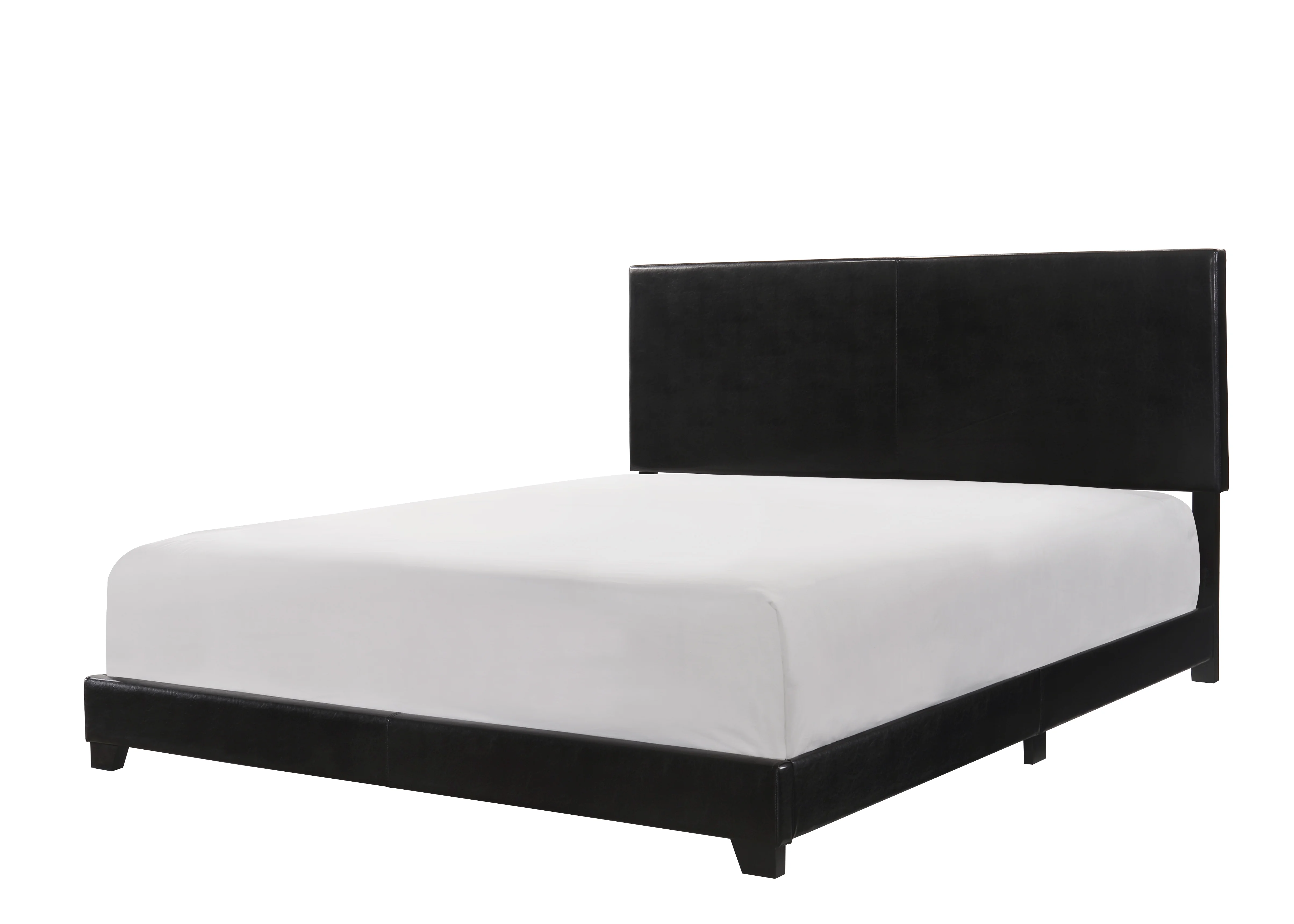 Crown Mark Erin Faux Leather Bed, Black, Full