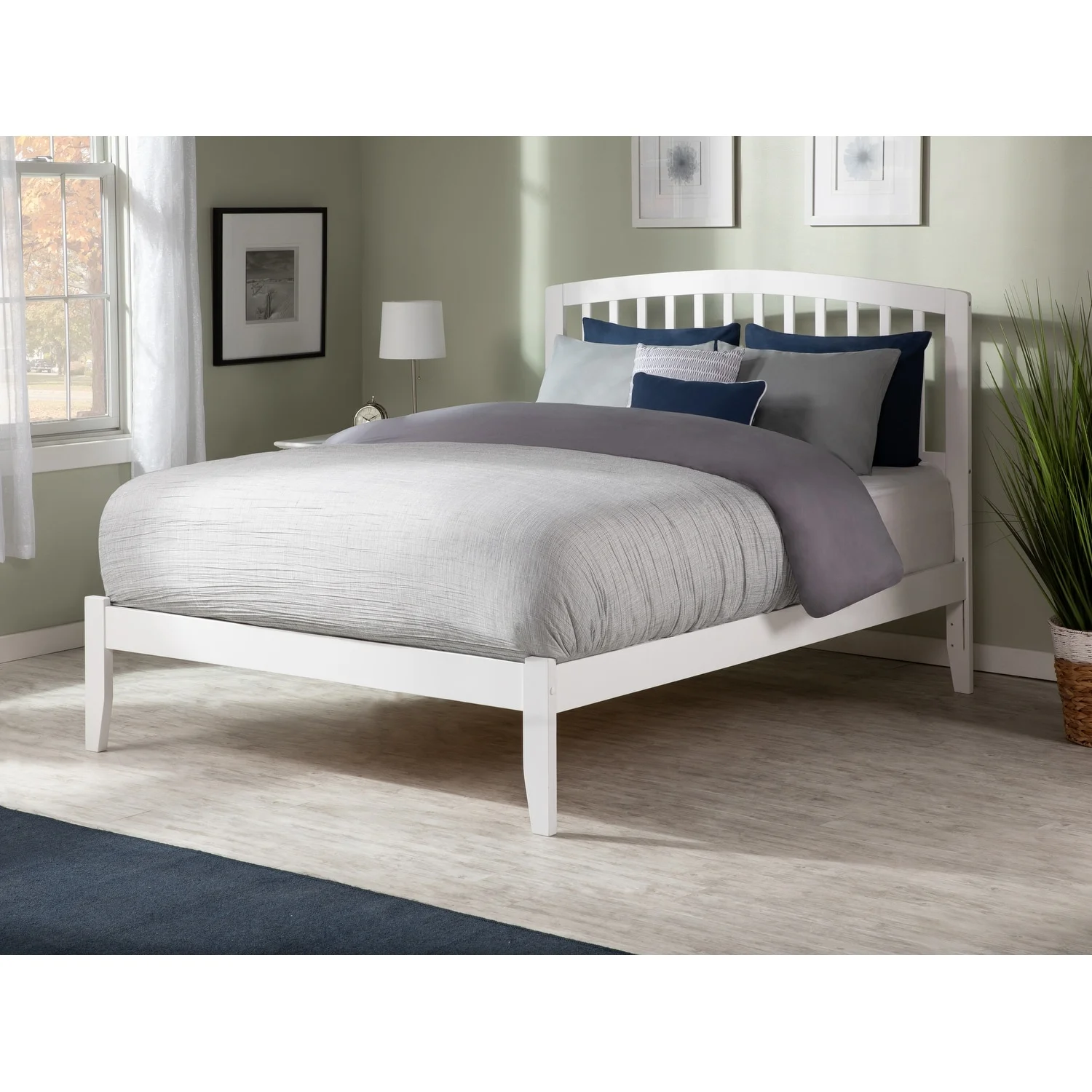 AFI Richmond Full Platform Bed with Open Foot in White