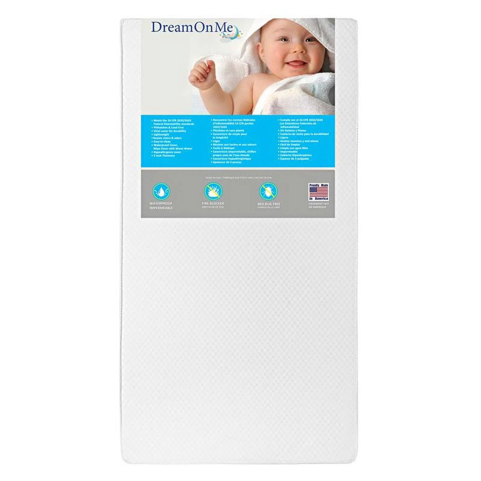 Dream on Me Lullaby 2-Sided 224 Coil Crib & Toddler Innerspring Mattress