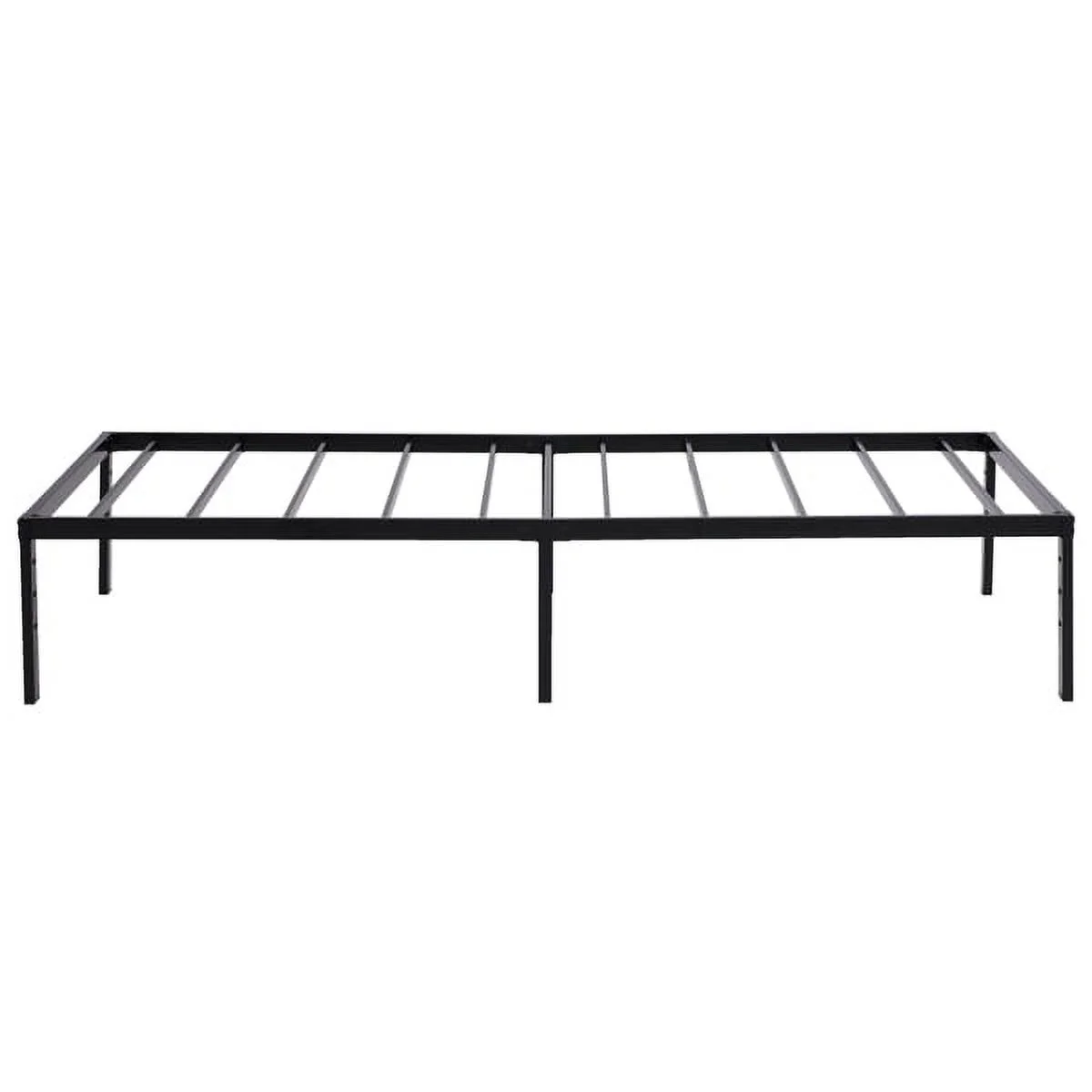 Fithood 190.5*96.5*45.7cm Bed Height 18'' Simple Basic Iron Bed Frame Iron Bed Black