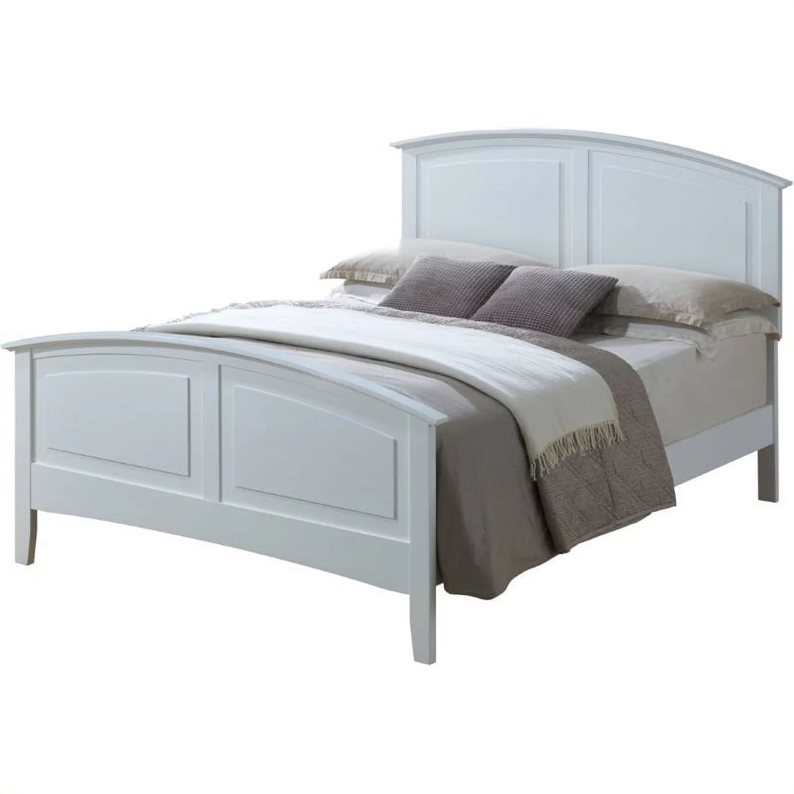 Home Square 2-Piece Set with King Panel Bed and 8-Drawer Dresser in White