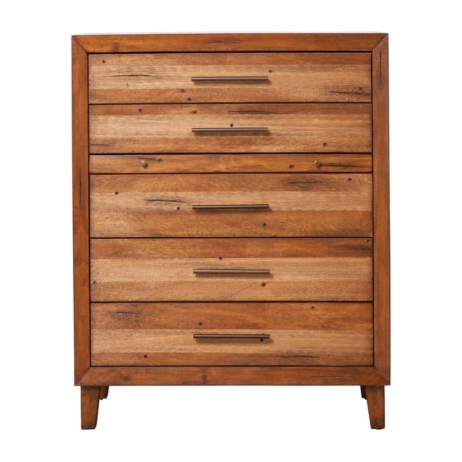 Home Square 2-Piece Set with Trinidad Full Bed & 5 Drawer Chest in Toffee