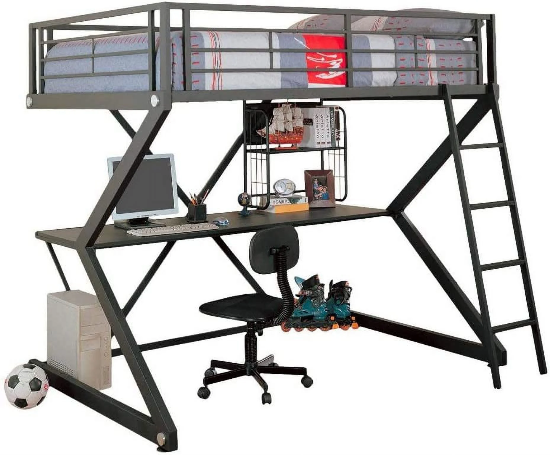 Coaster Cooper Twin Over Full Wood Bunk Bed, Grey Finish