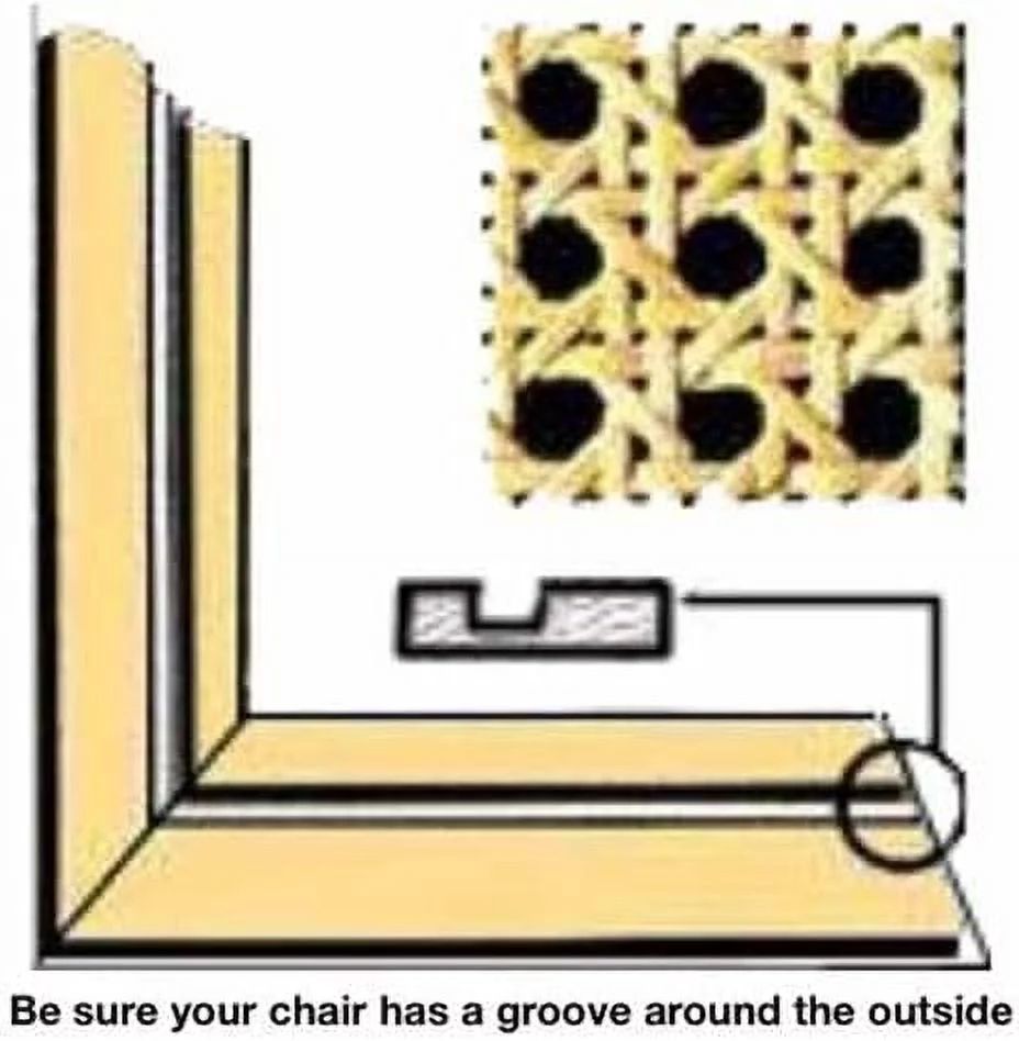 10' Roll 1/2'' Fine Open Cane Webbing 18'' Wide, 10 Foot Long Roll