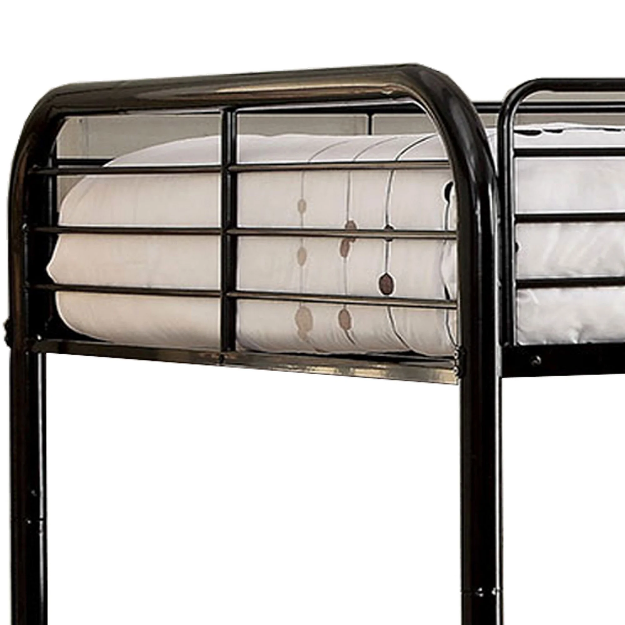 Industrial Style Full over Full Metal Bunk Bed with Tubular Frame, Black