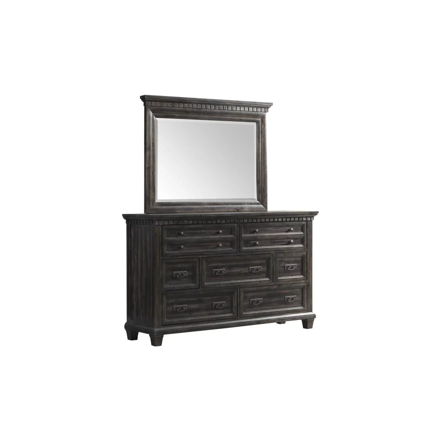 Picket House Furnishings Steele 4 Piece King Bedroom Set in Smokey Gray Oak