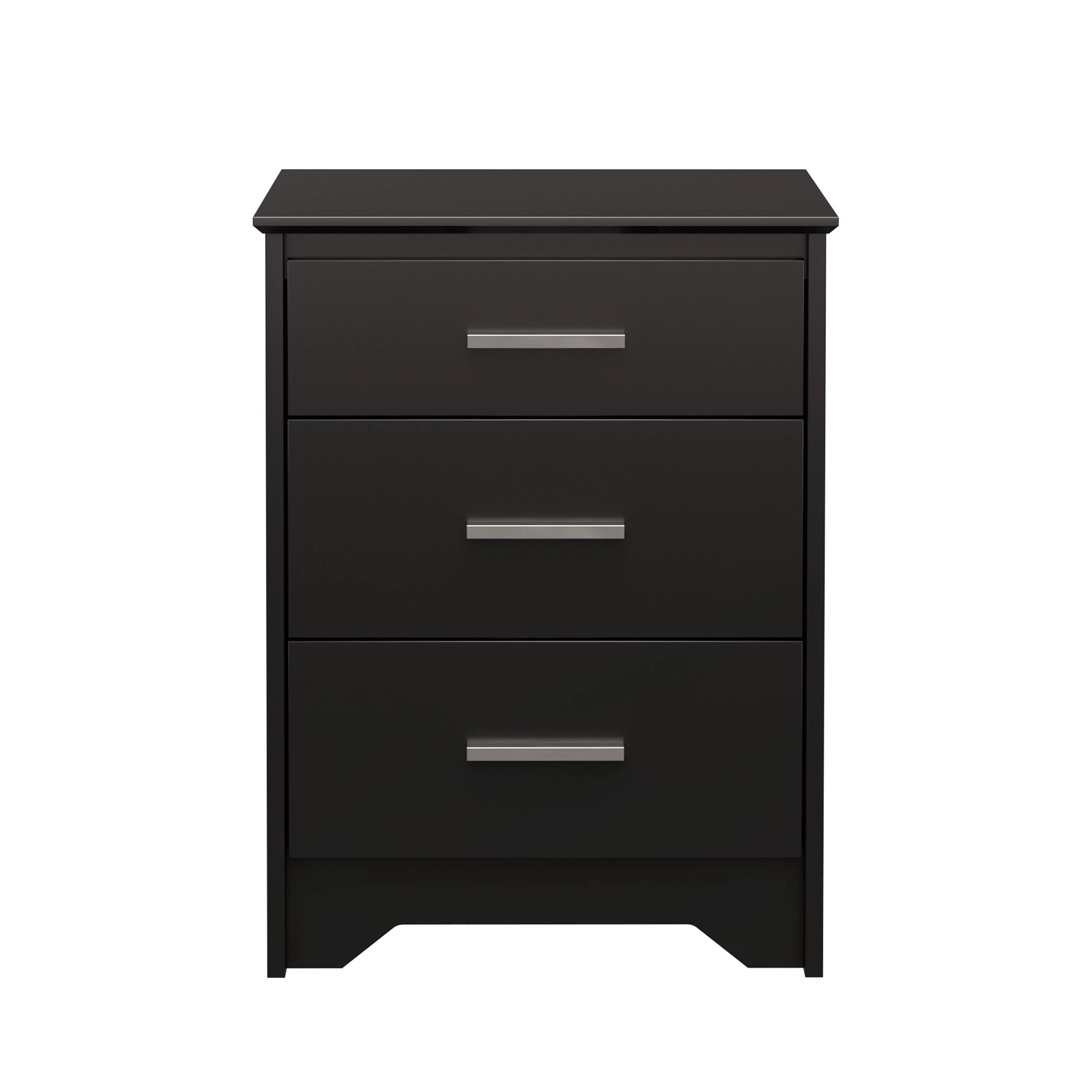 Prepac Coal Harbor Modern Tall 3-Drawer Bedroom Nightstand, Black