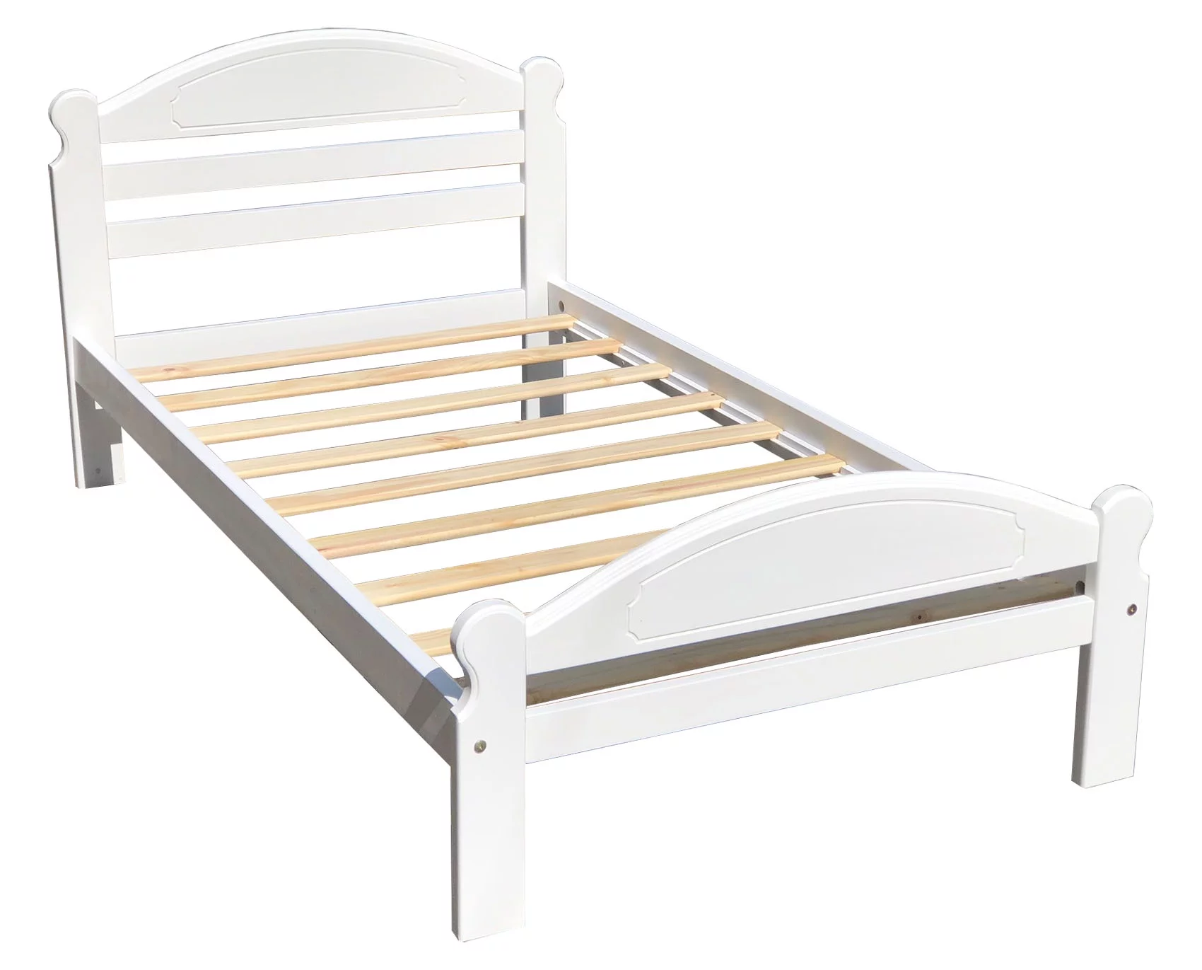 Wood To The World Arizona Kids Hardwood Platform Bed, Twin, White Wood To The World