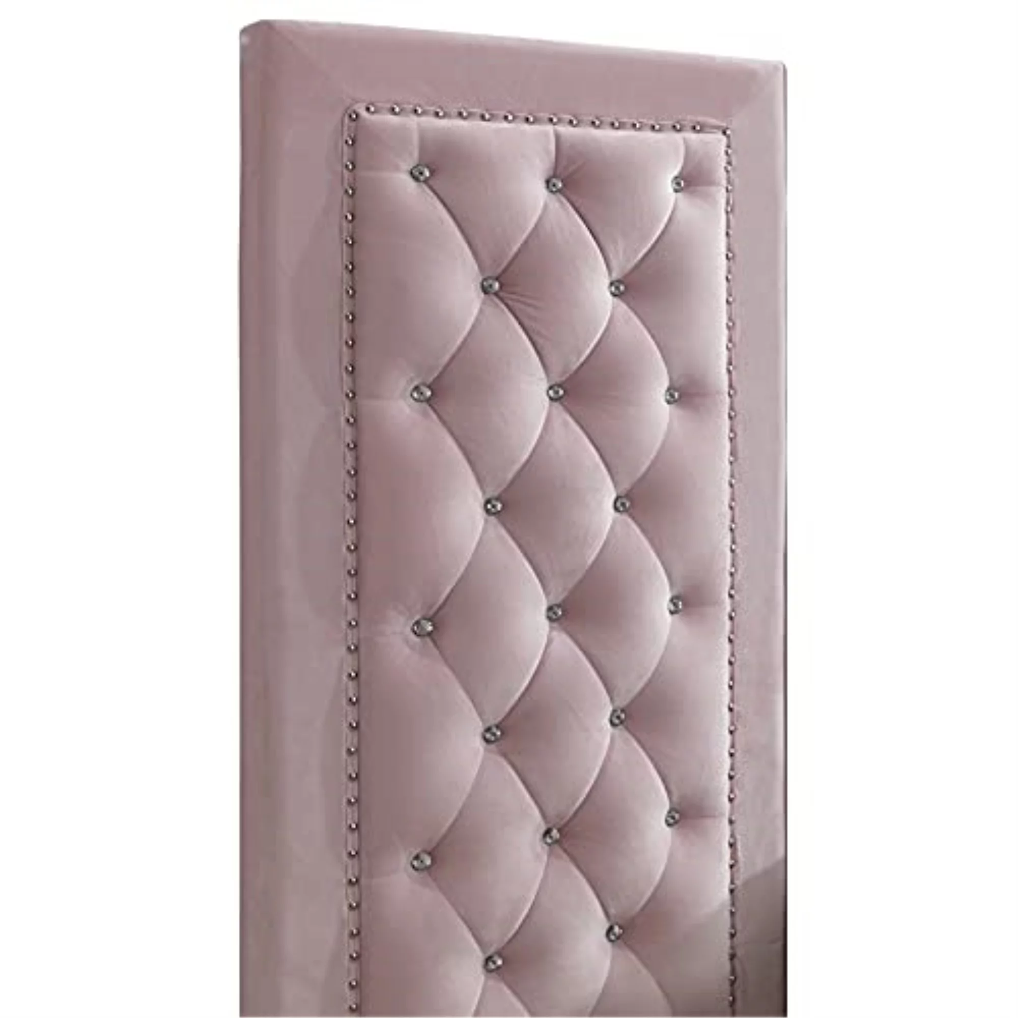 Glory Furniture Alba Velvet Side Panel in Pink Velvet Cover
