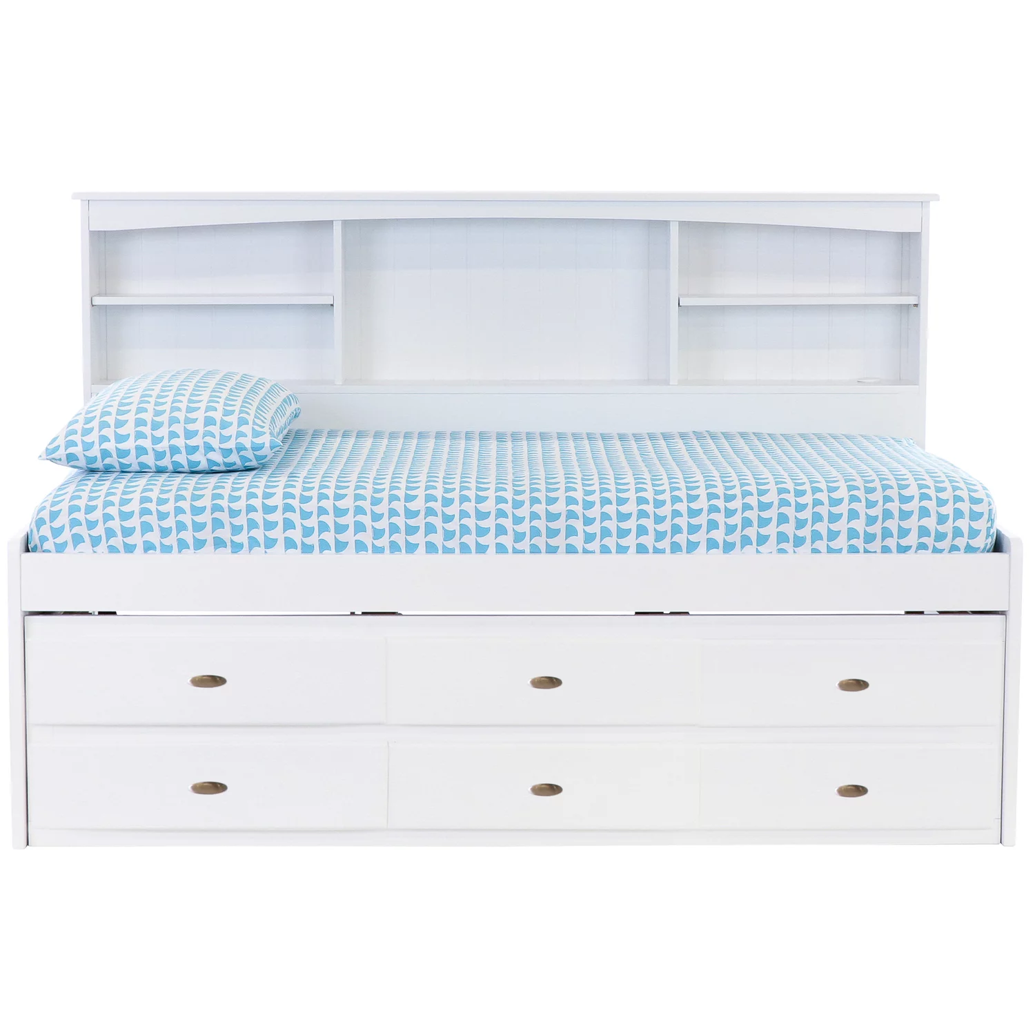 OS Home and Office Furniture 80222K6-22 Solid Pine Bookcase Daybed Casual White