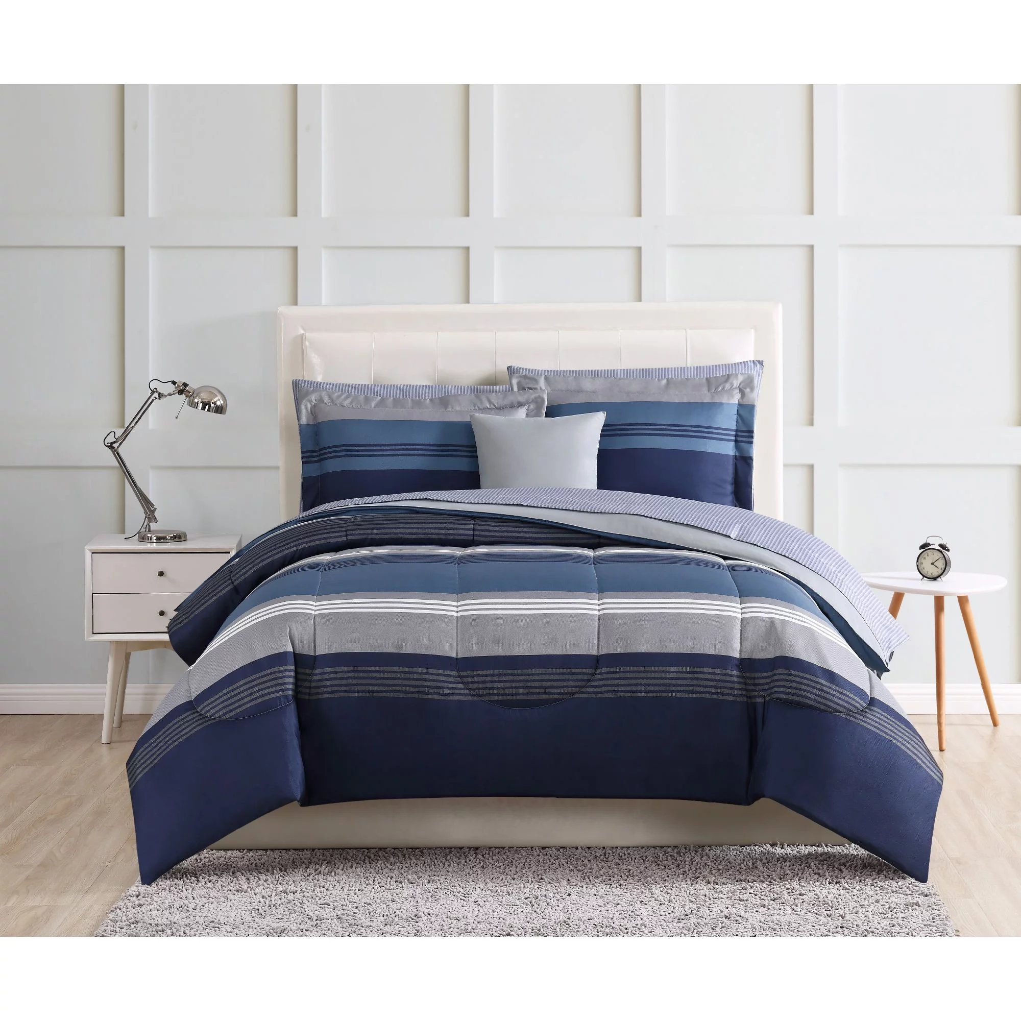 Style 212 Carlyle Blue Twin XL Microfiber Bed in a bag
