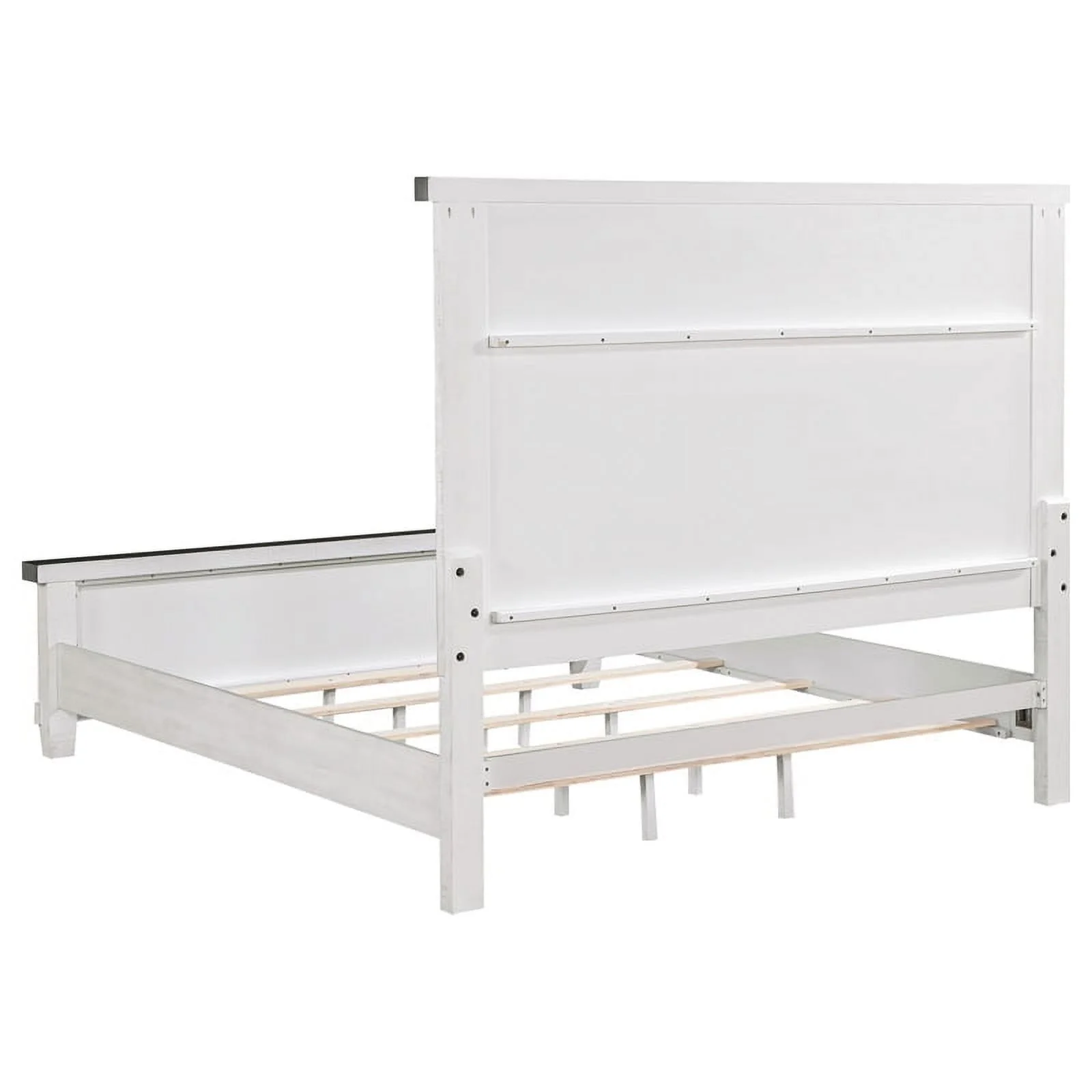 Coaster Lilith Wood Queen Panel Bed Distressed Gray and White
