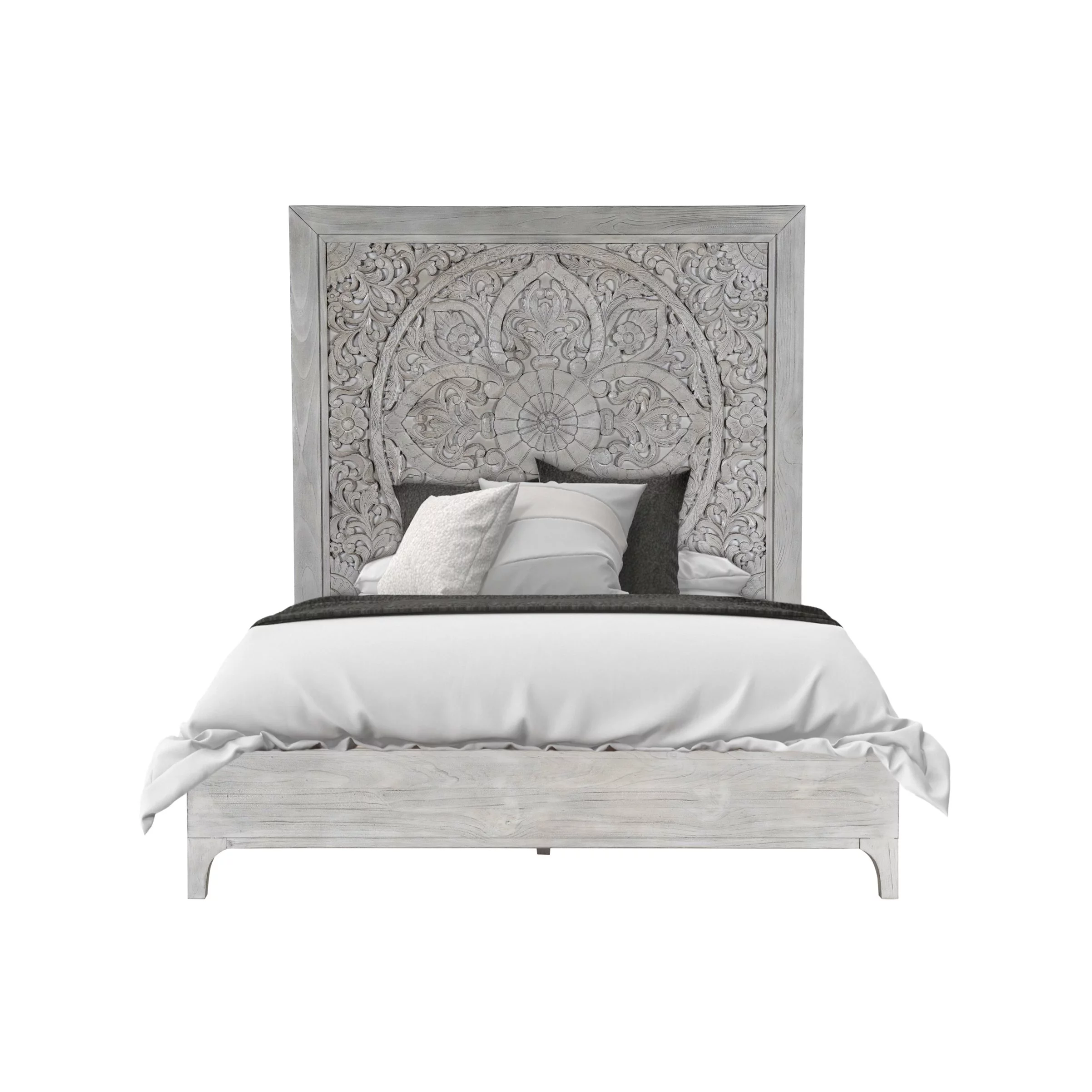 Modus Boho Chic 4 PC Queen Bedroom Set in Washed White
