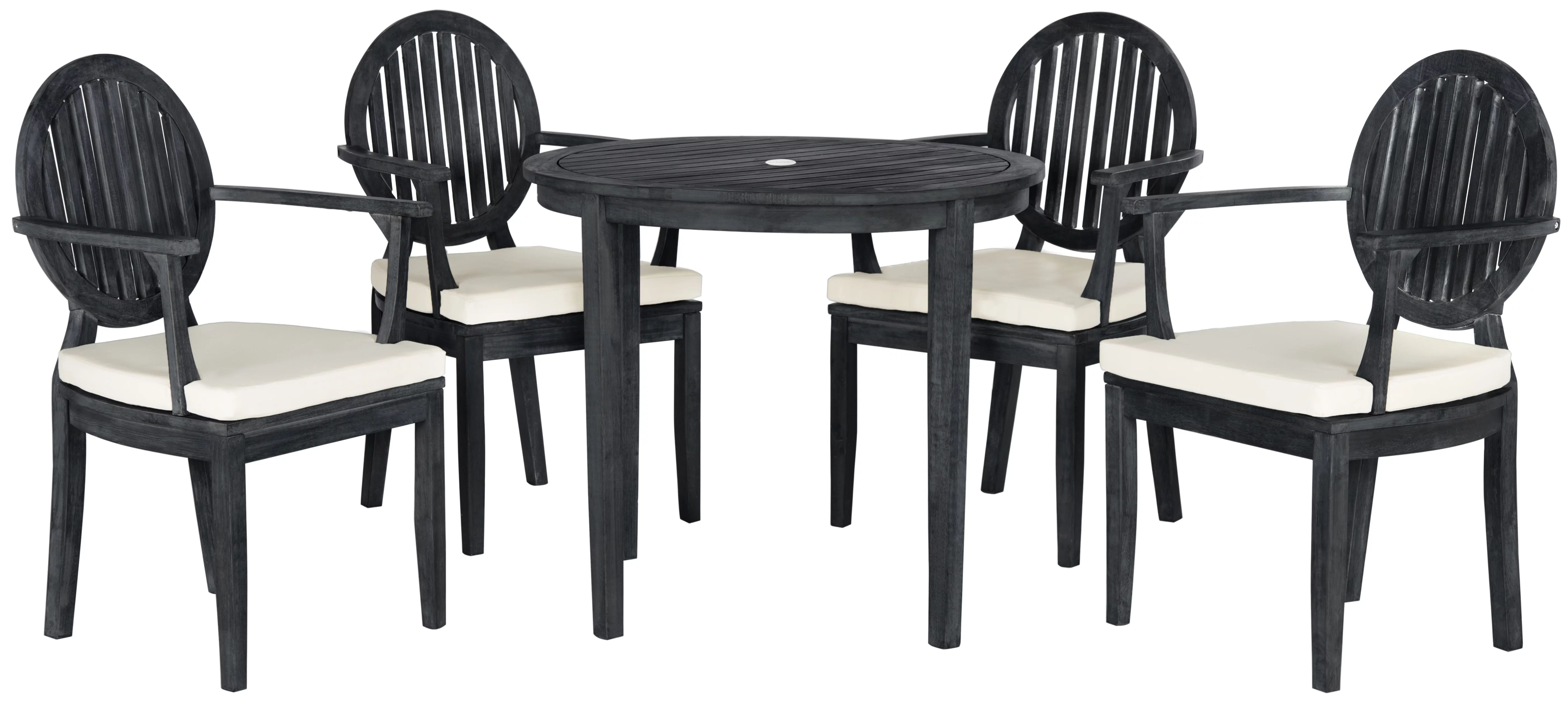 Safavieh Chino Outdoor Modern 5 Piece Dining Set Seat with Cushion