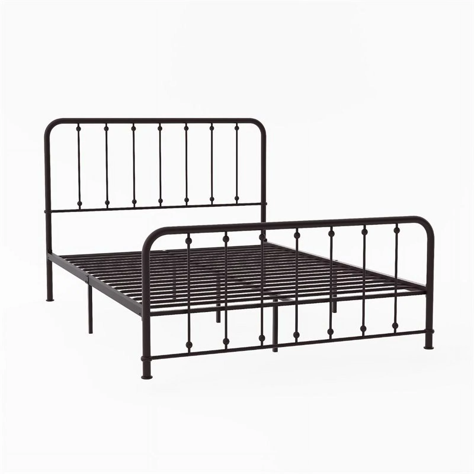 Pemberly Row Traditional Metal Queen Platform Bed in Dark Bronze
