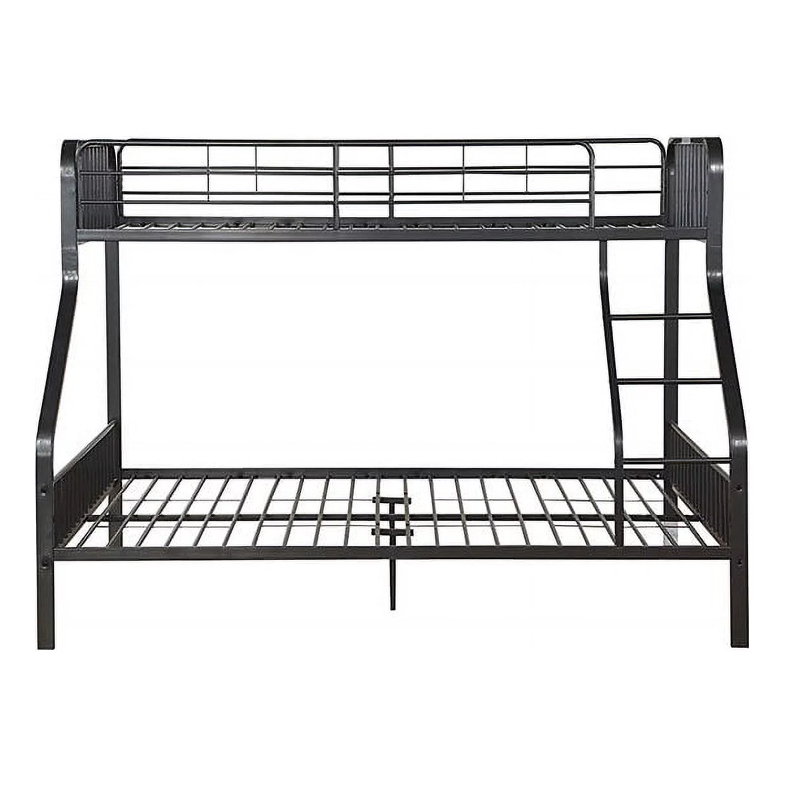 Pemberly Row Twin XL Over Queen Metal Bunk Bed in Gunmetal