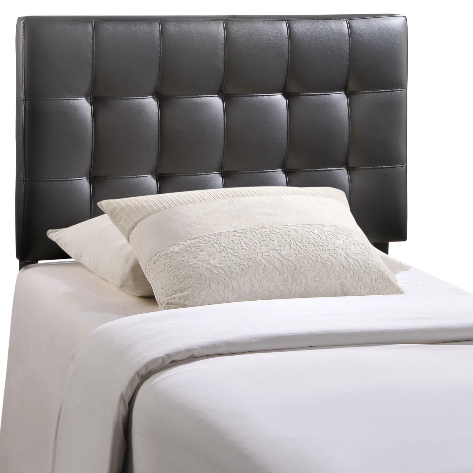 Modway Lily Twin Upholstered Vinyl Headboard in Black