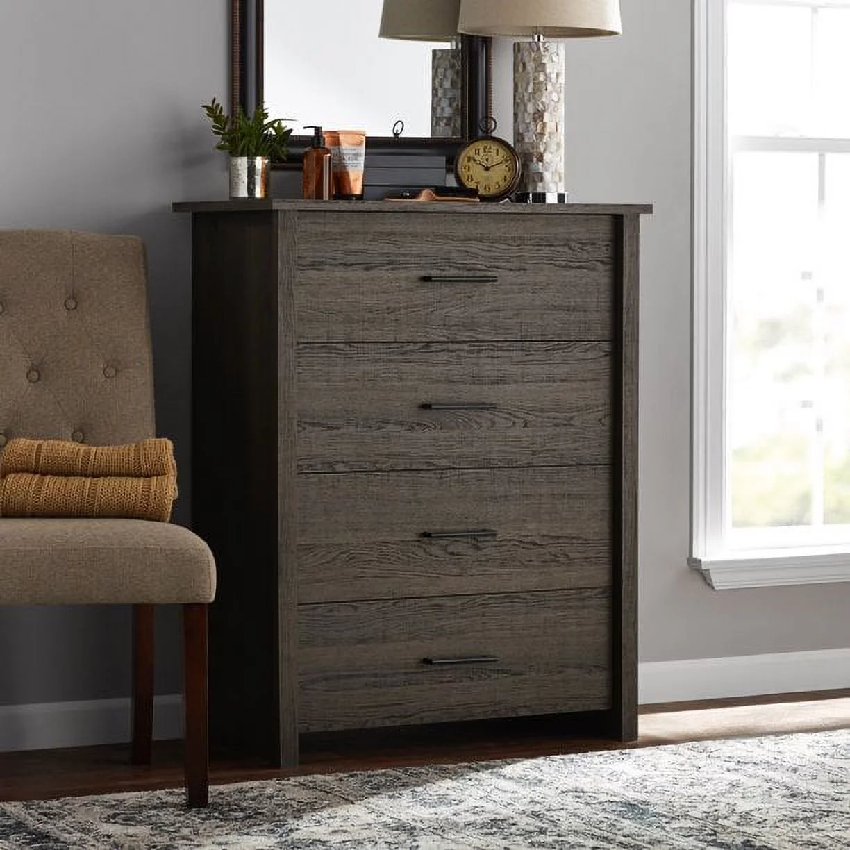 Mainstays Hillside 4-Drawer Vertical Dresser, Espresso