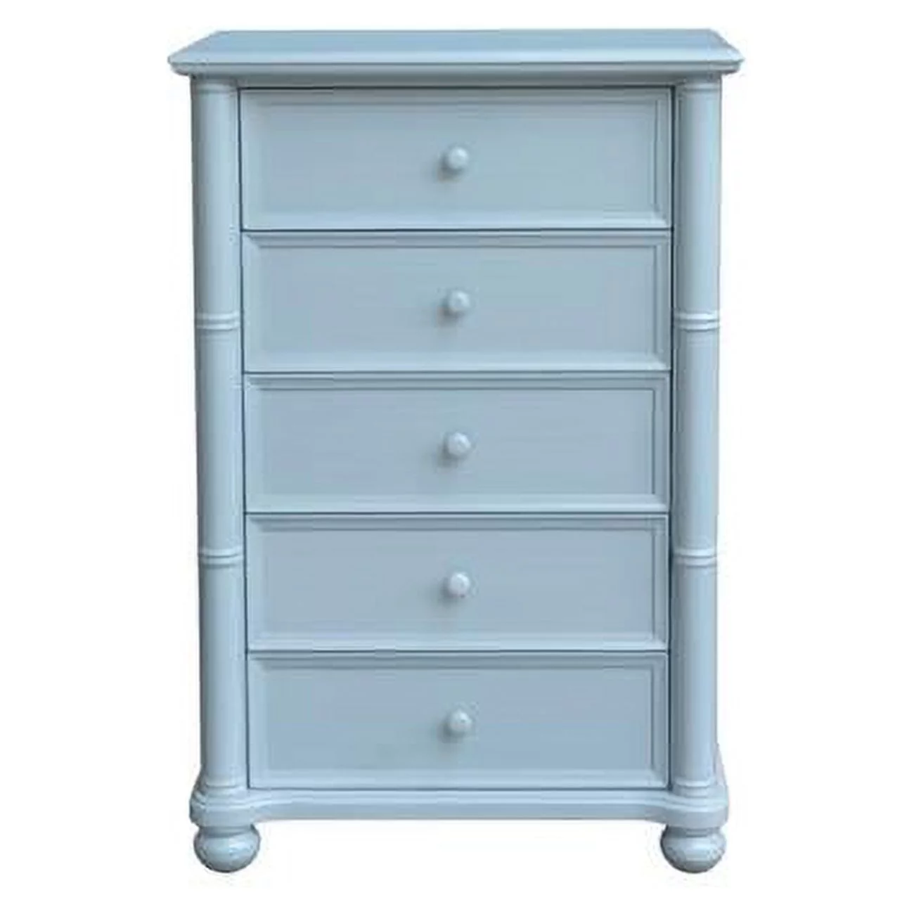 Sunset Trading Cool Breeze Coastal Wood 5-Drawer Bedroom Chest in Beach Blue