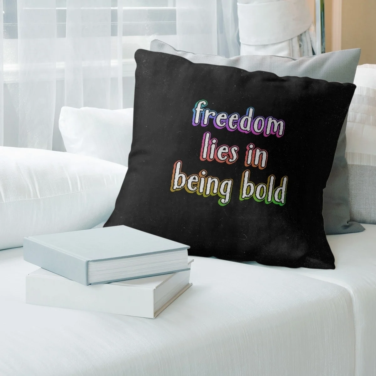 ArtVerse Quotes Be Bold Inspirational Quote Chalkboard Style Pillow (w/Rmv Insert)-Spun Poly 20 x 20 Large