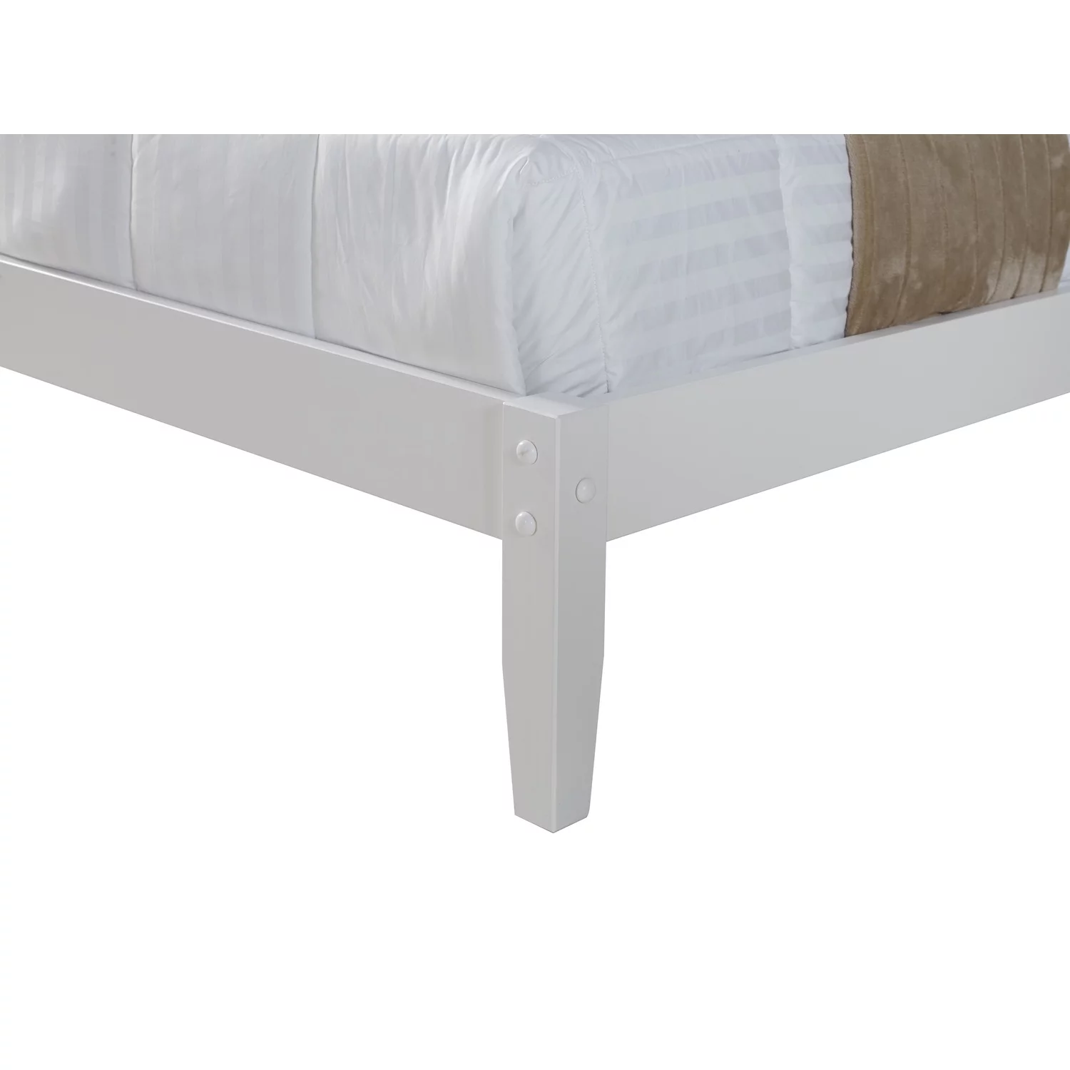 Camaflexi Mission Style Solid Wood Full Platform Bed in White