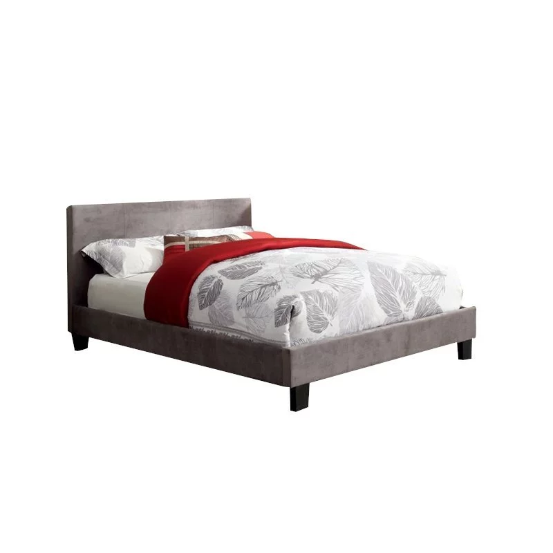 Furniture of America Queen Fabric Bed with 10-Inch Mattress, Gray (Assembly Required)