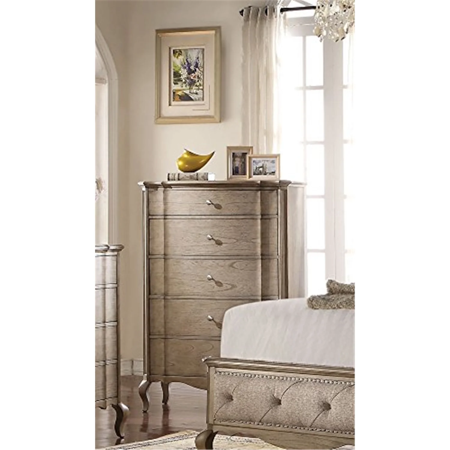 ACME Furniture Chelmsford Antique Taupe Wood 5-drawer Chest