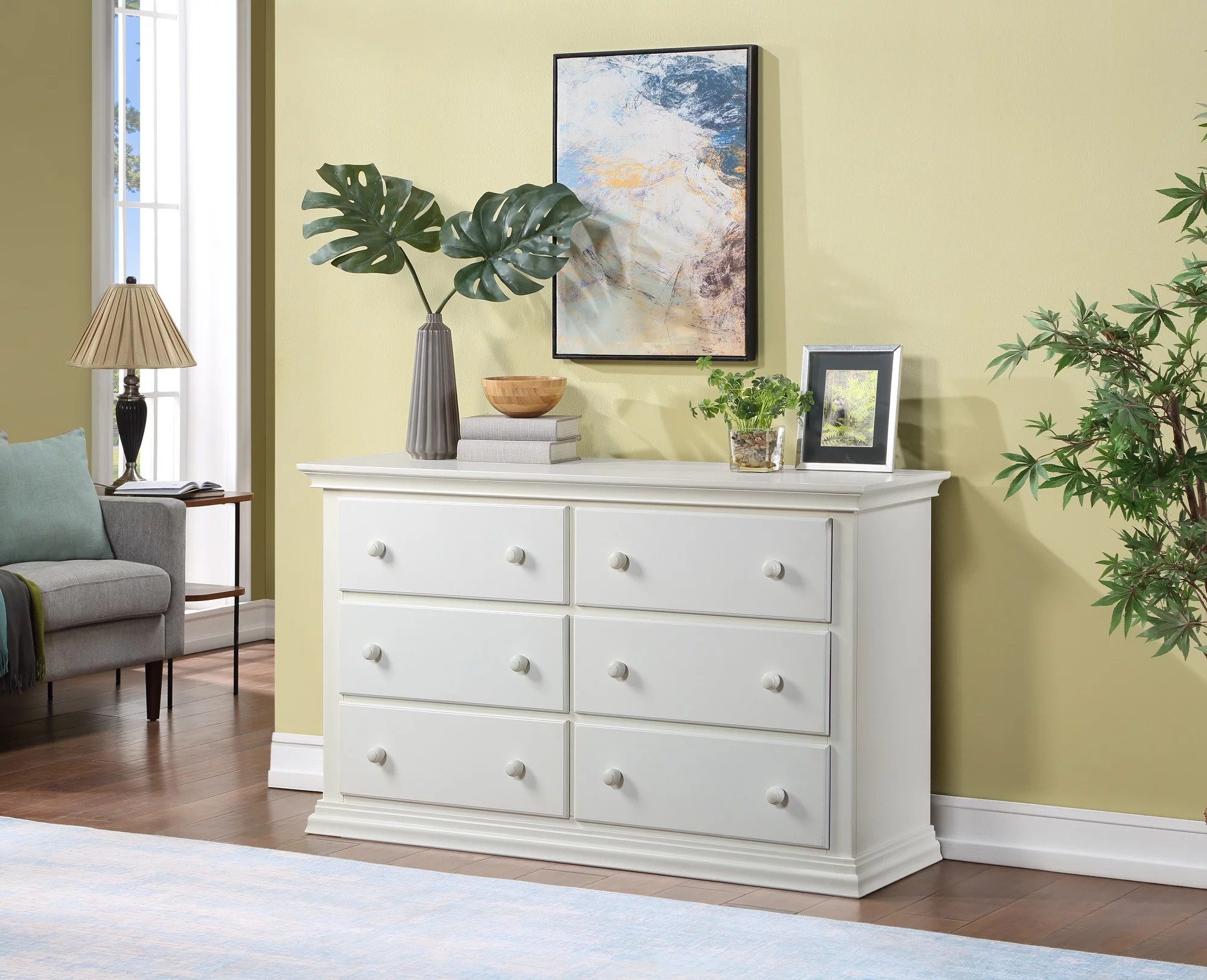 Suite Bebe Shailee Universal 6 Drawer Double Dresser White