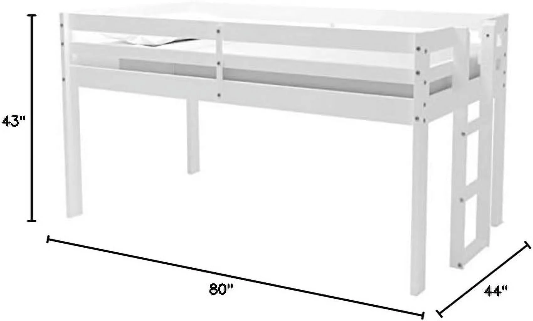 Jasper Wood Junior Loft Bed, White