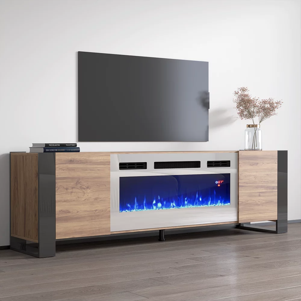 Woody WH-EF Fireplace TV Stand for TVs up to 85