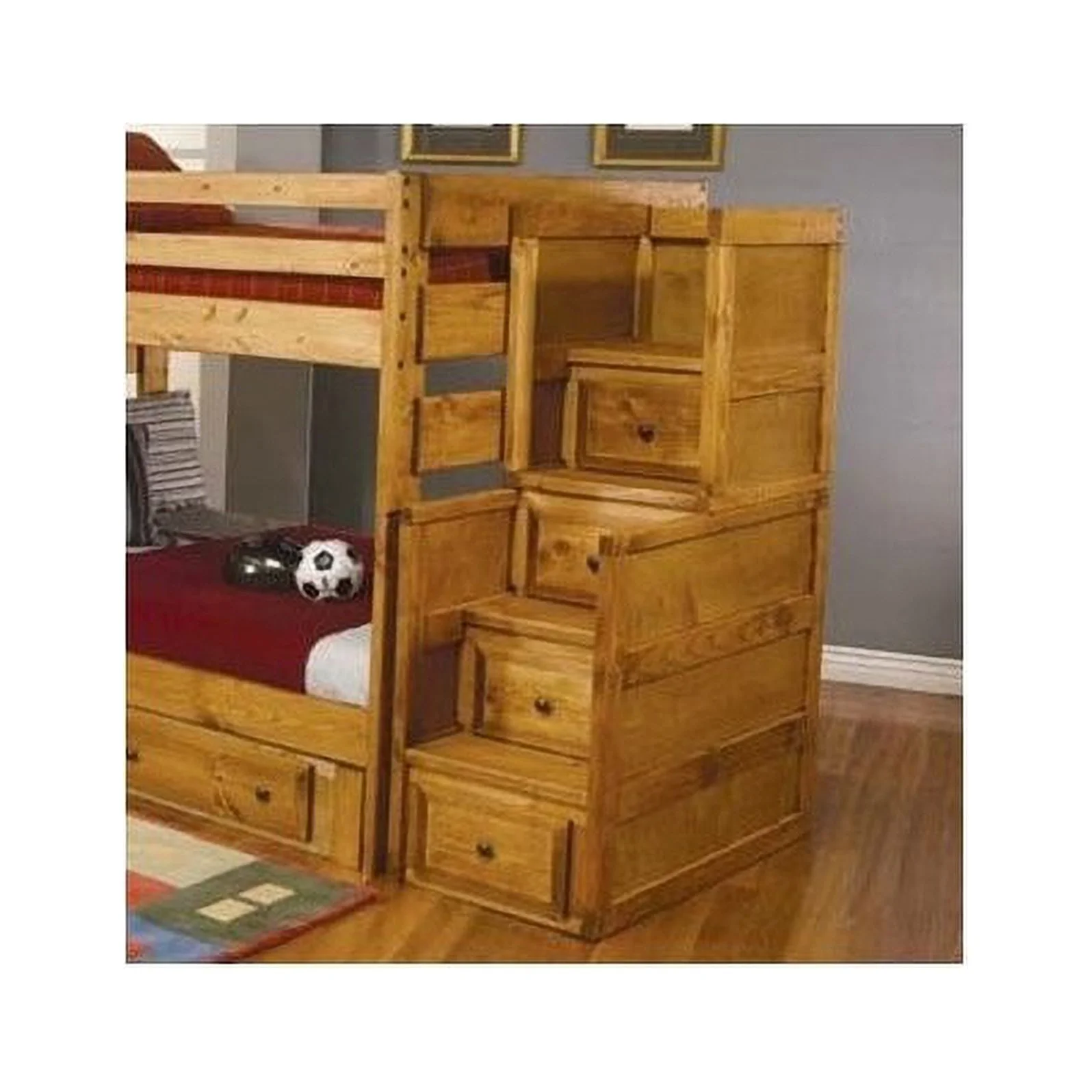 Wrangle Hill 4-drawer Stairway Chest Amber Wash