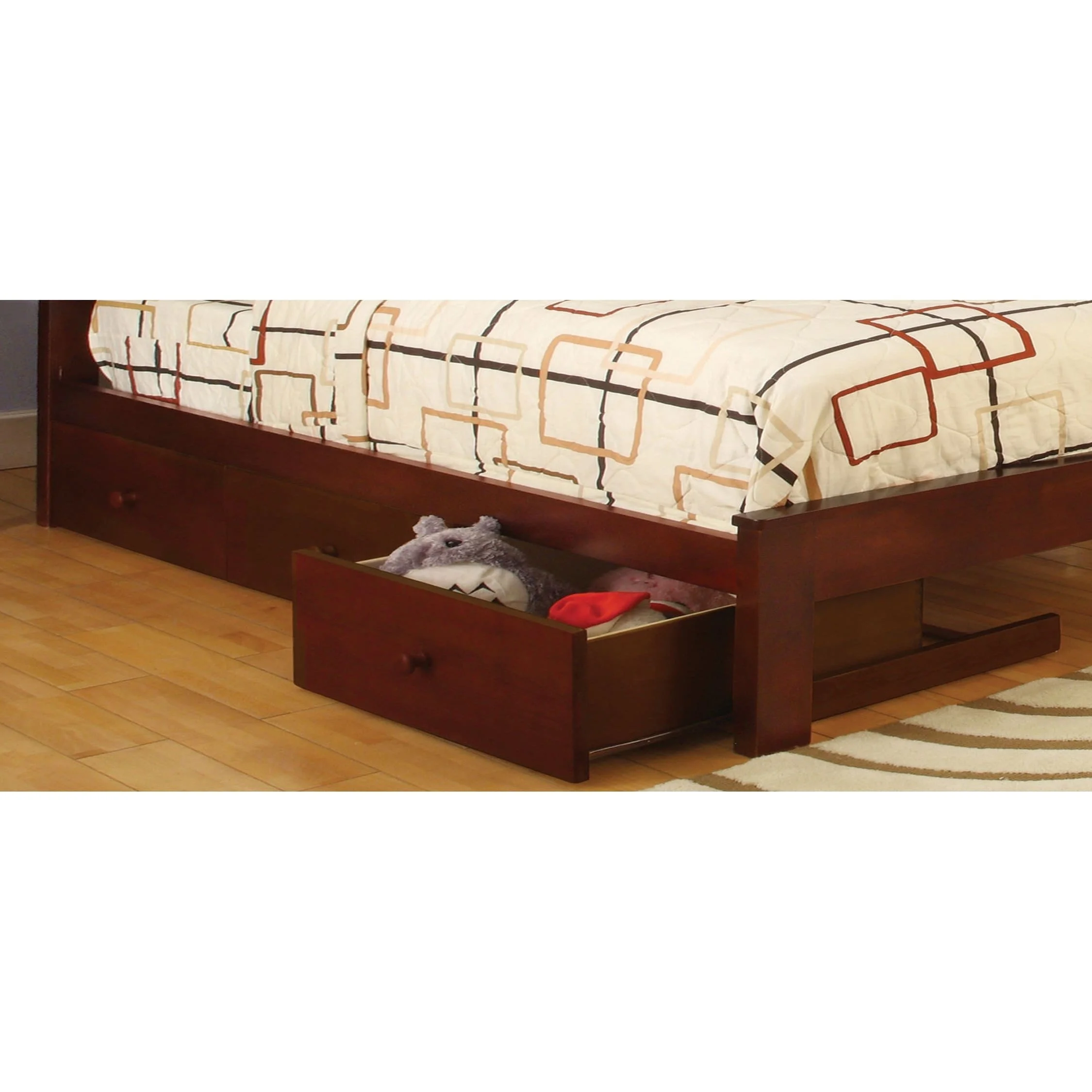 Furniture of America Ava Transitional Solid Wood Underbed Drawers (Set of 3) by  Espresso Espresso Finish, Wood Finish