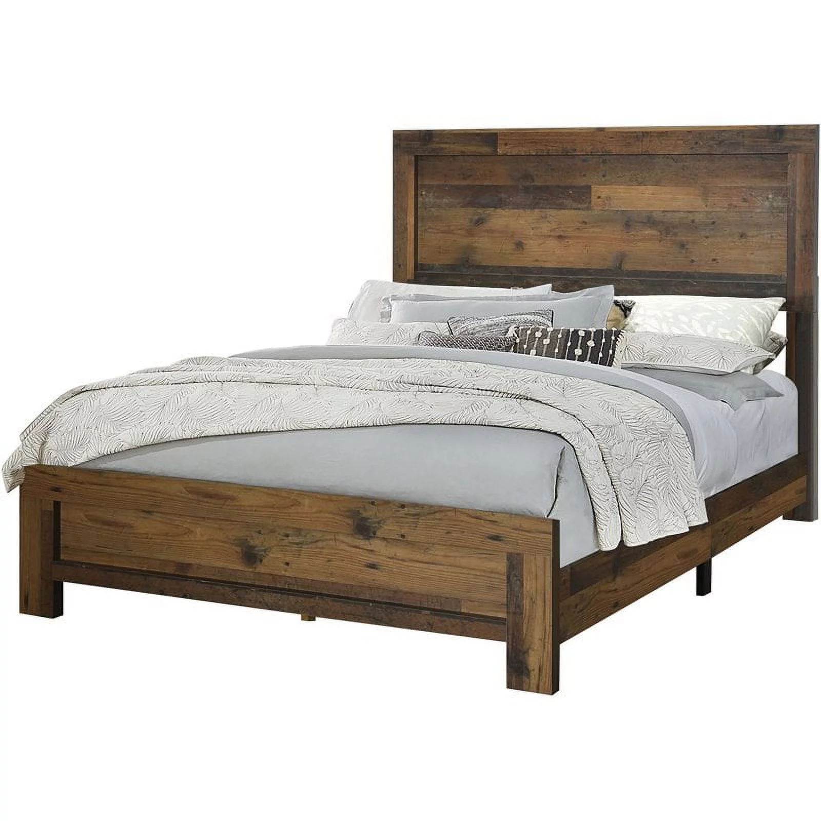 Bowery Hill Traditional Twin Panel Bed in Rustic Pine