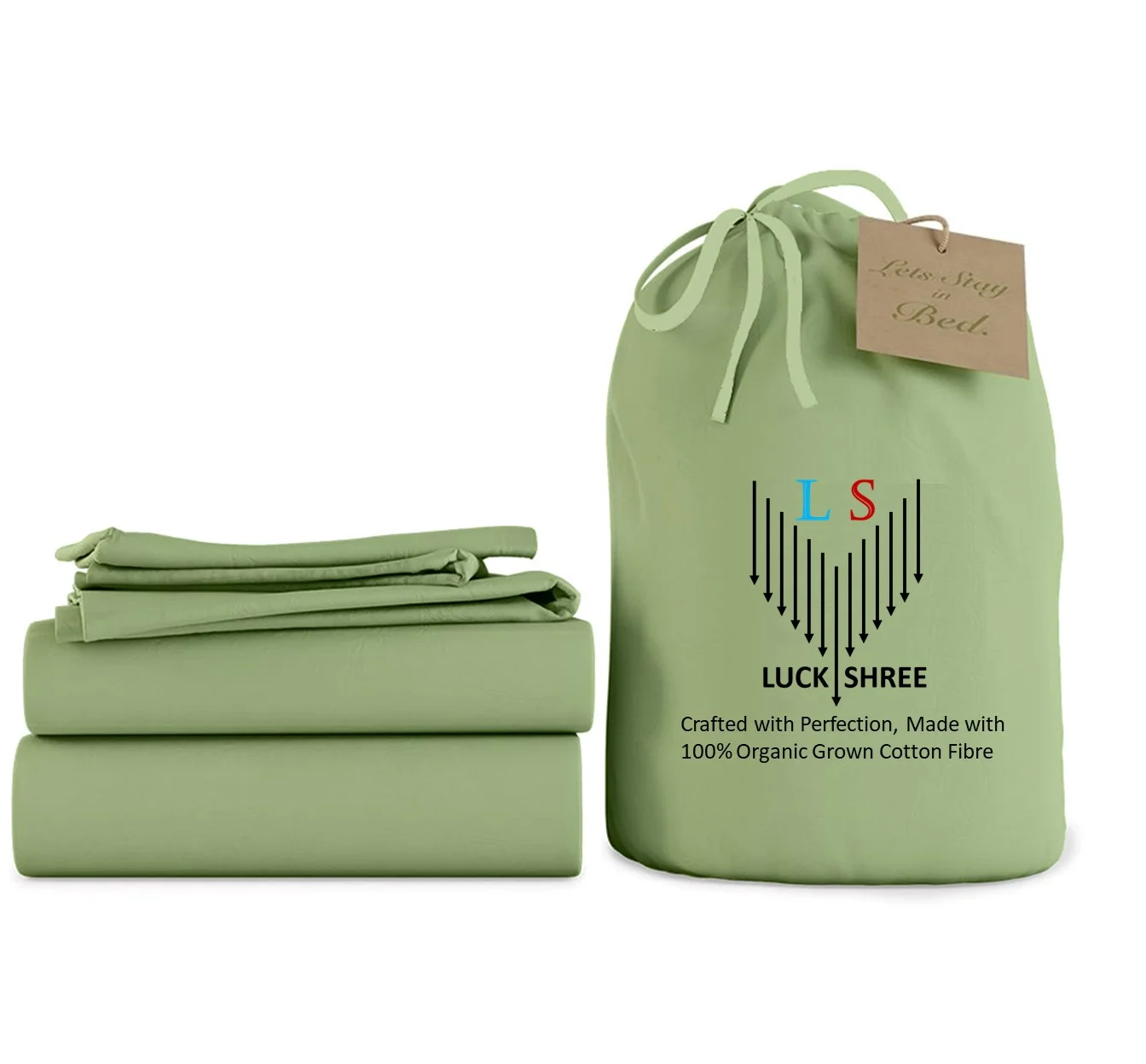 30-INCH EXTRA DEEP POCKETS - 100% Organic 1000-Thread-Count Long Staple Cotton - California King Size Organic Cotton Sheet Set- Sage