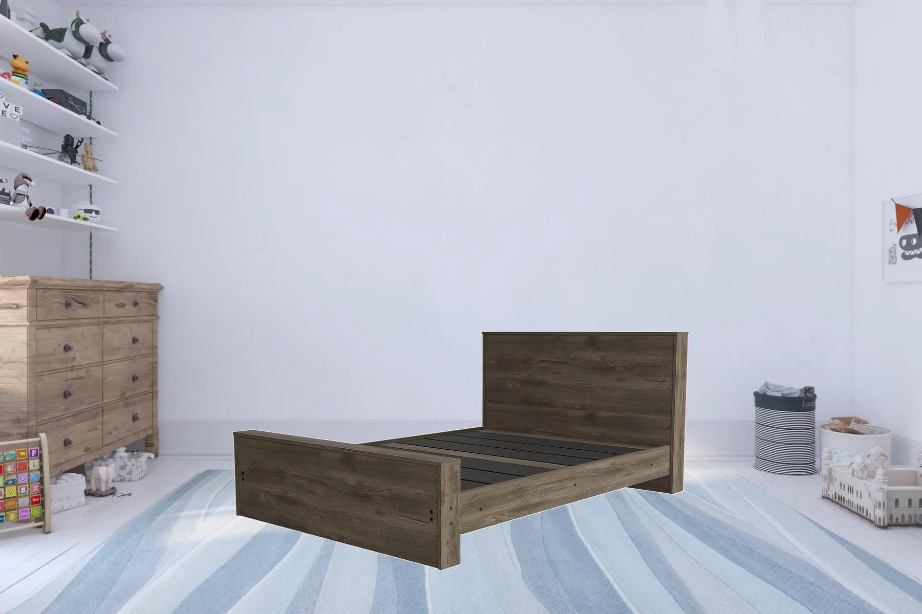 HomeRoots 488519 38.6 x 59.2 x 86.2 in. Dark Brown Bed
