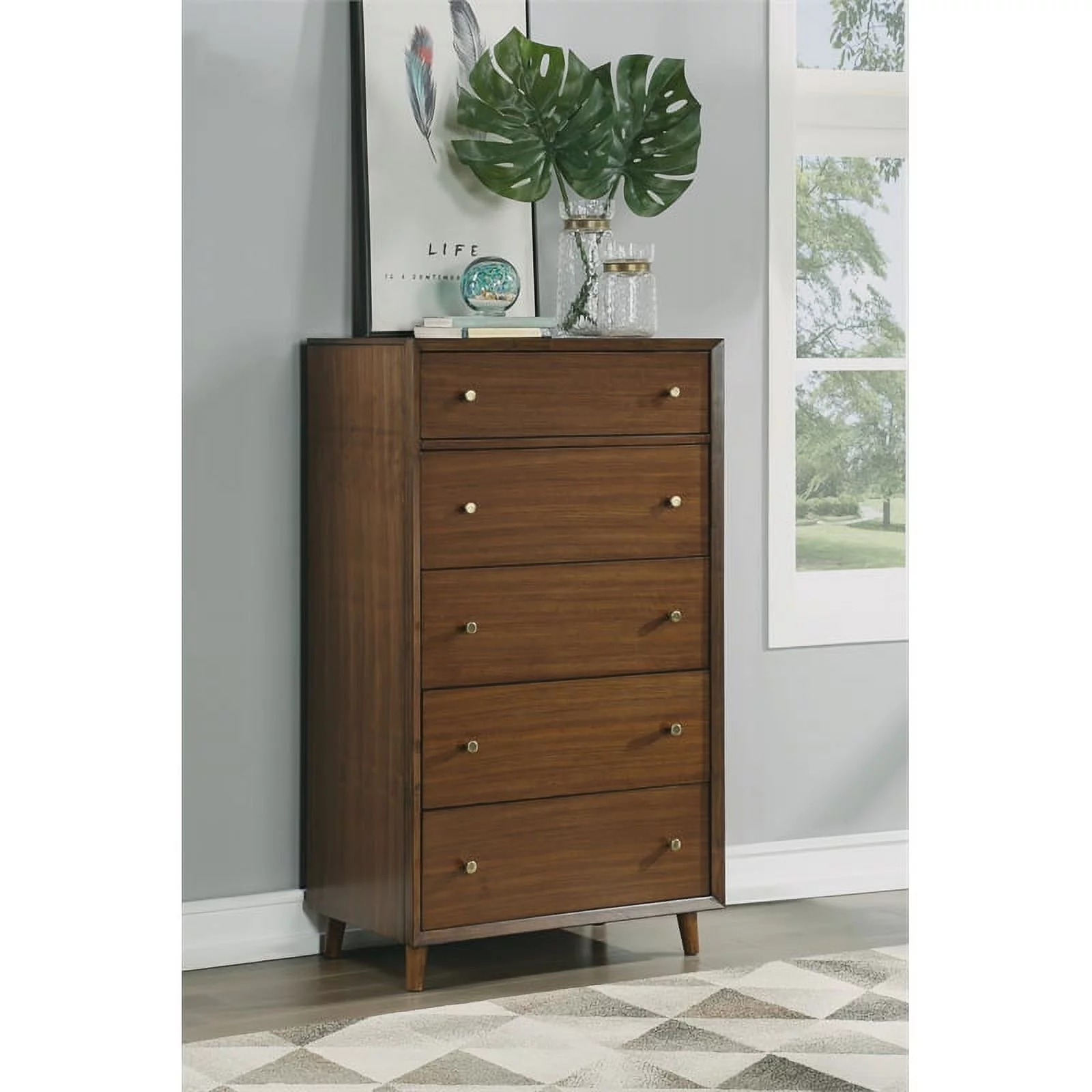 Home Square 4-Piece Set with 2 Nightstands & Drawer Chest & Dresser