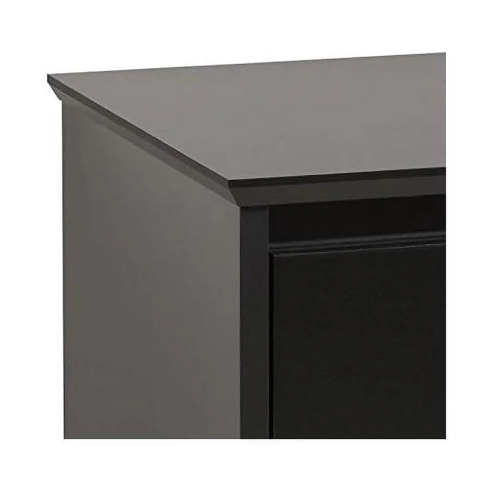Contemporary 3 Drawer Wooden Bedside Tall Nightstand In Black
