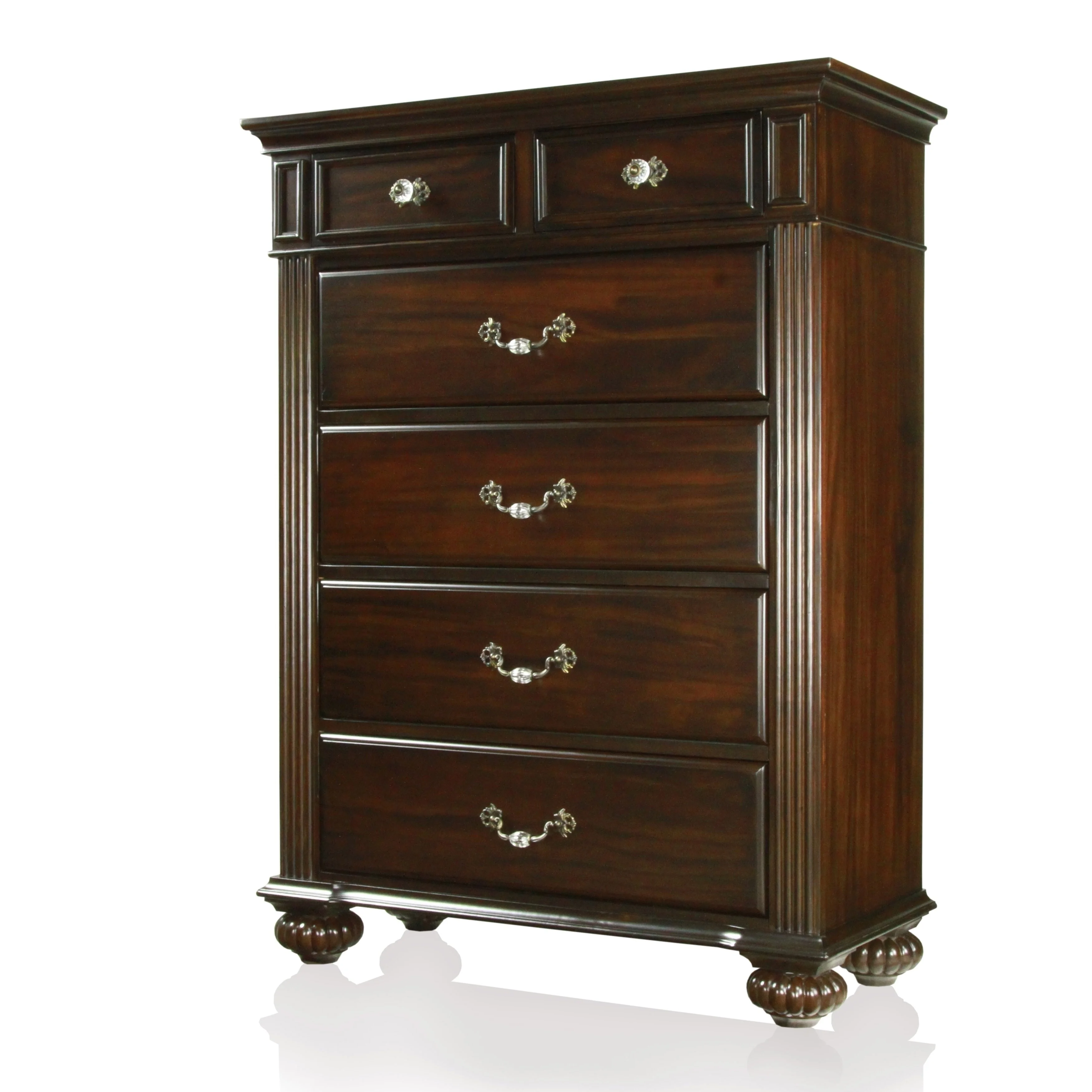 Furniture of America Vame Traditional 6-Drawer Solid Wood Chest by  Grey N/A