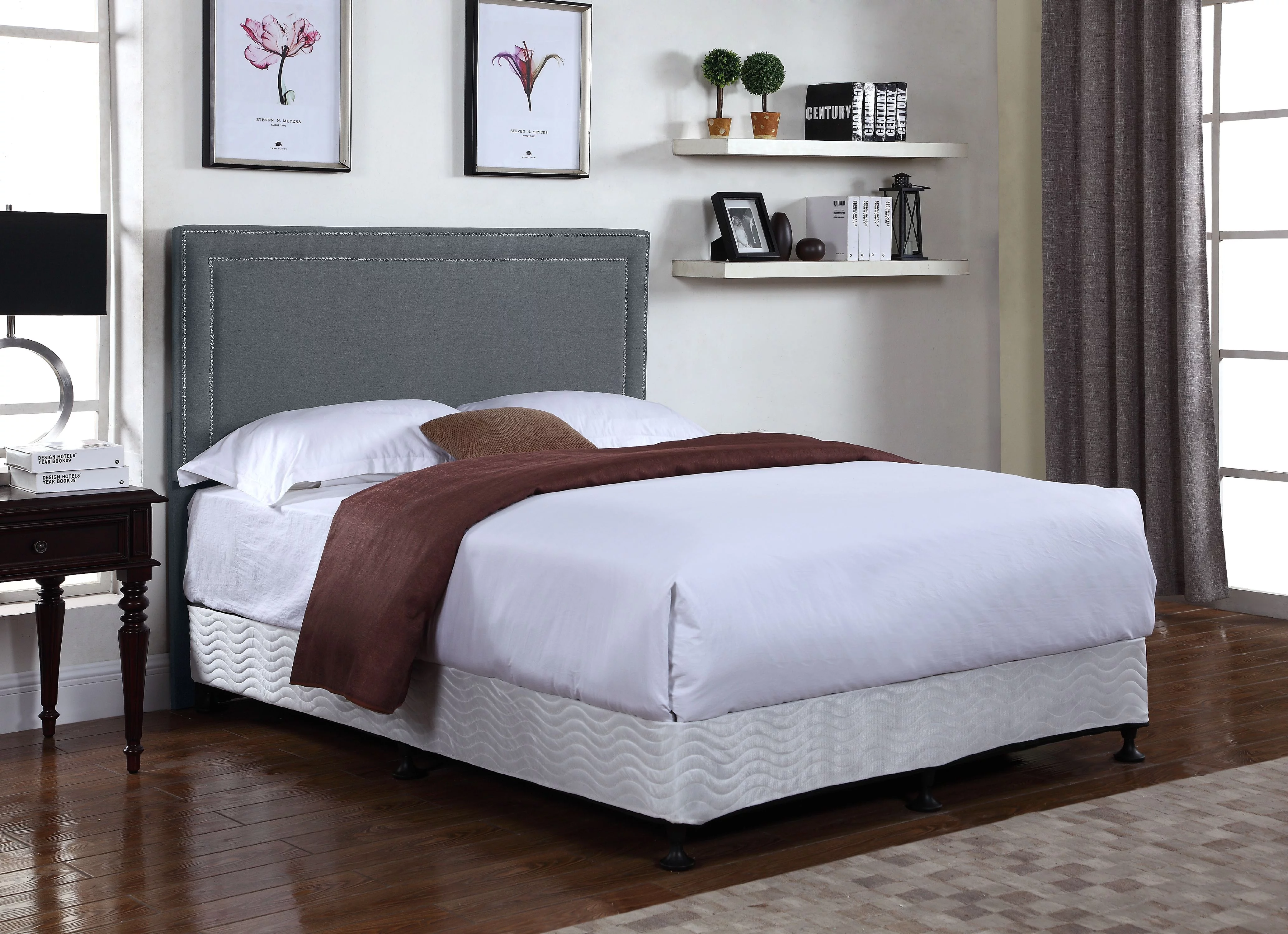 Uspridefurniture Edie Upholstered Panel Linen Headboard -Queen