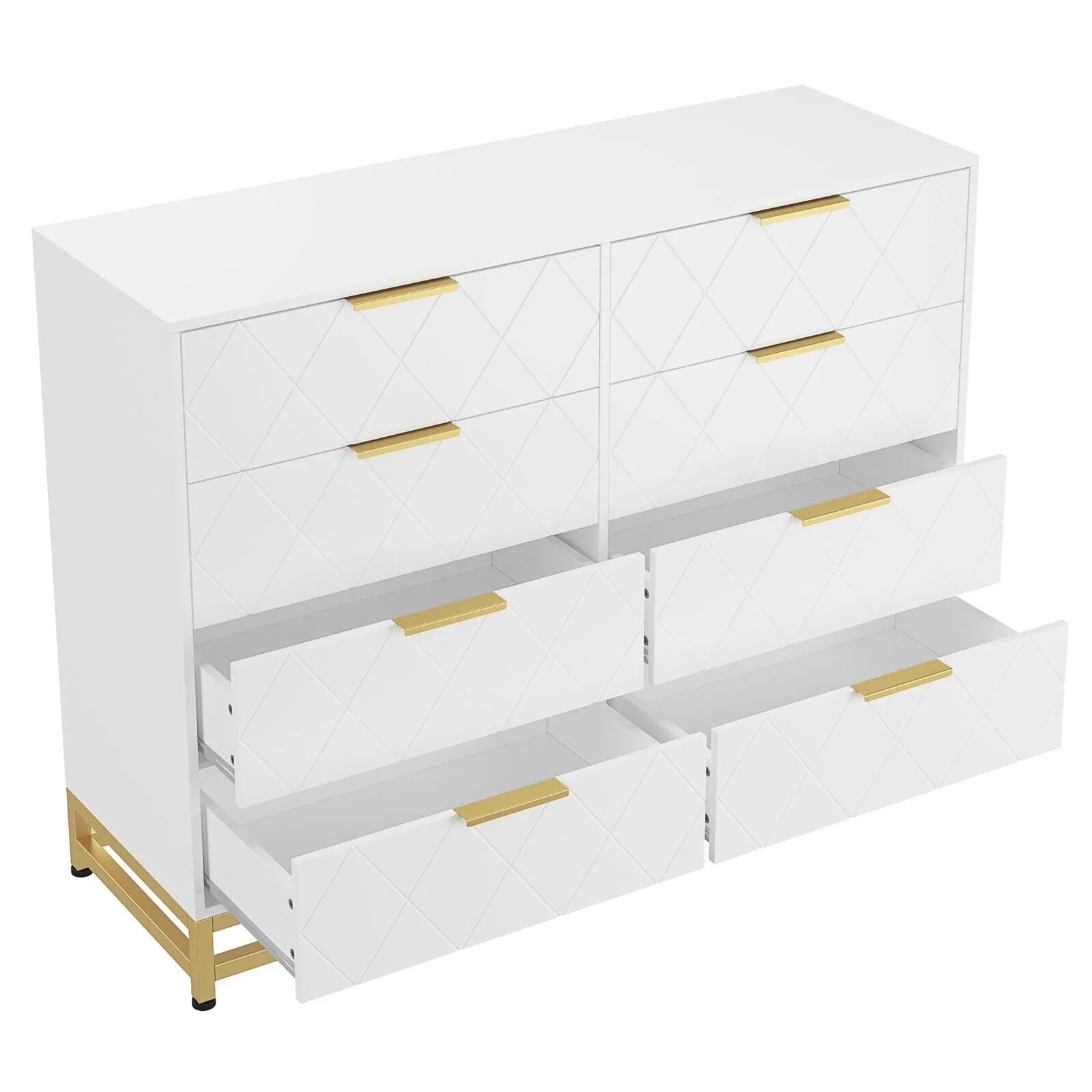 8 Drawer Dresser for Bedroom with Deep Drawers White - 8-drawer
