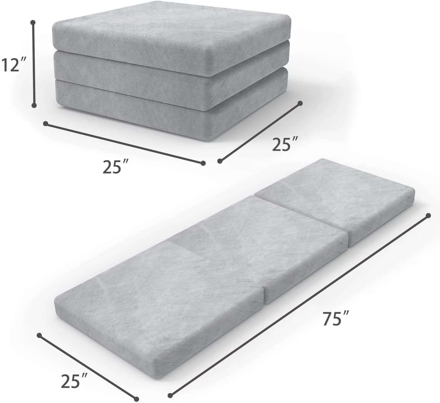 YINCHEN Tri Folding Mattress Foam Topper 4