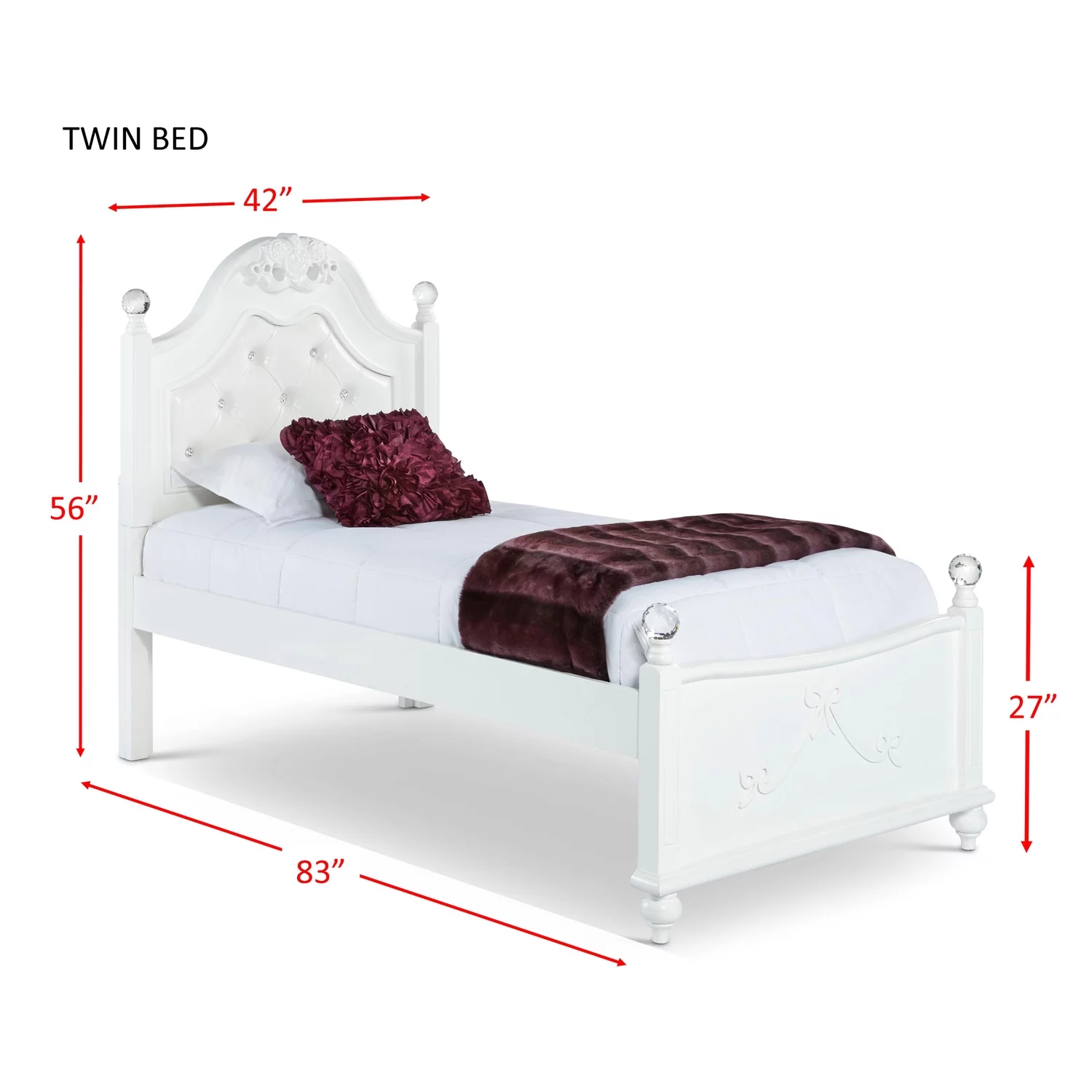 Picket House Furnishings Annie 3 Piece Twin Bedroom Set in White