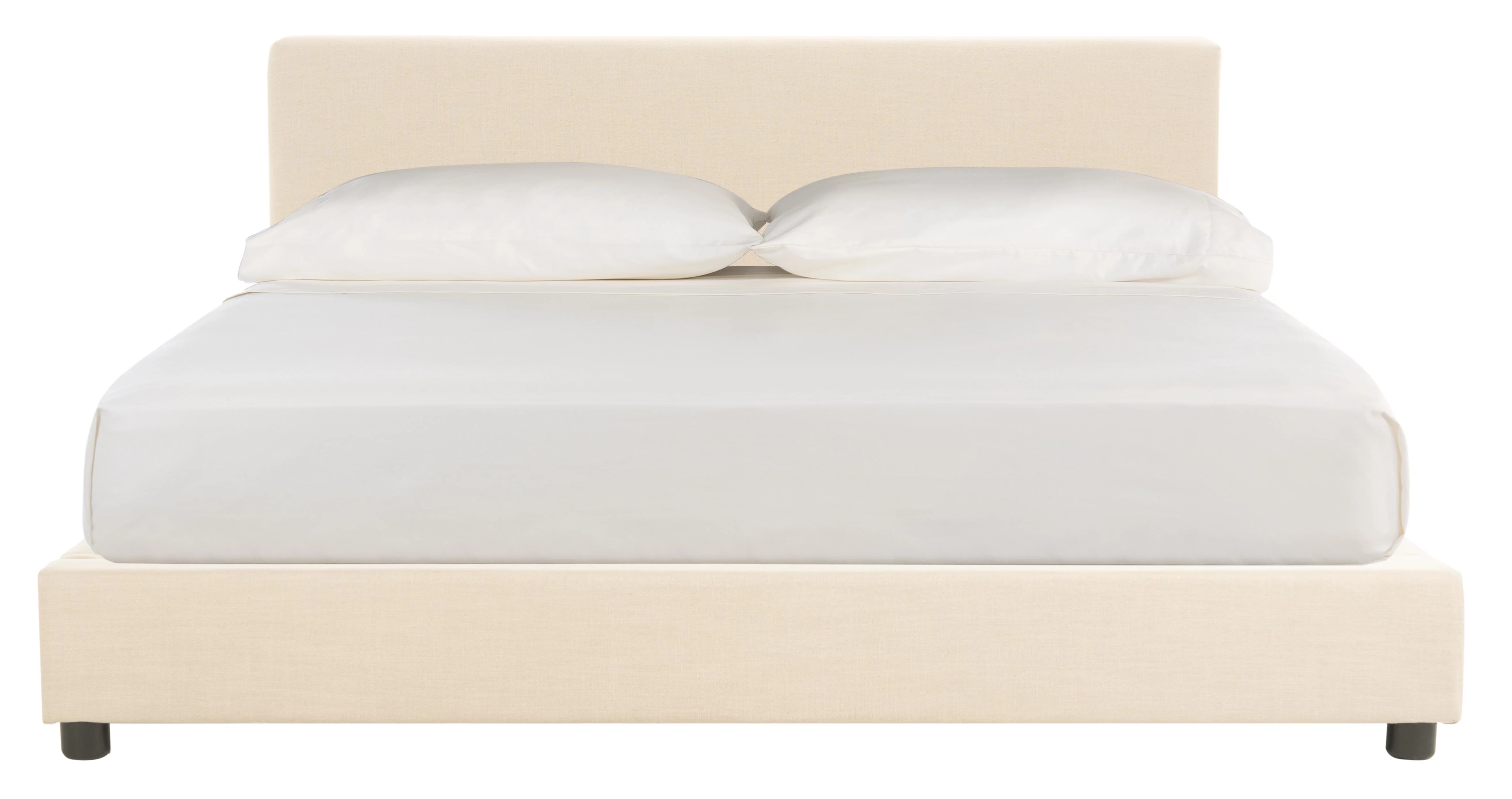 SAFAVIEH Carter Elegant Glam Upholstered Bed Frame, Queen, Beige