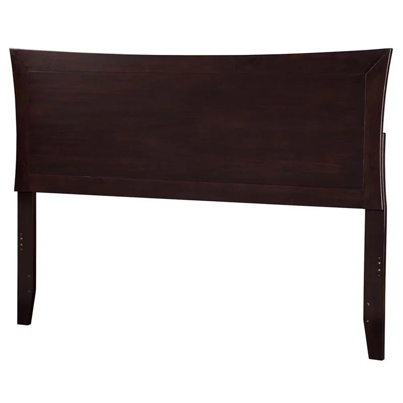 Leo & Lacey Modern Solid Hardwood King Panel Headboard in Espresso