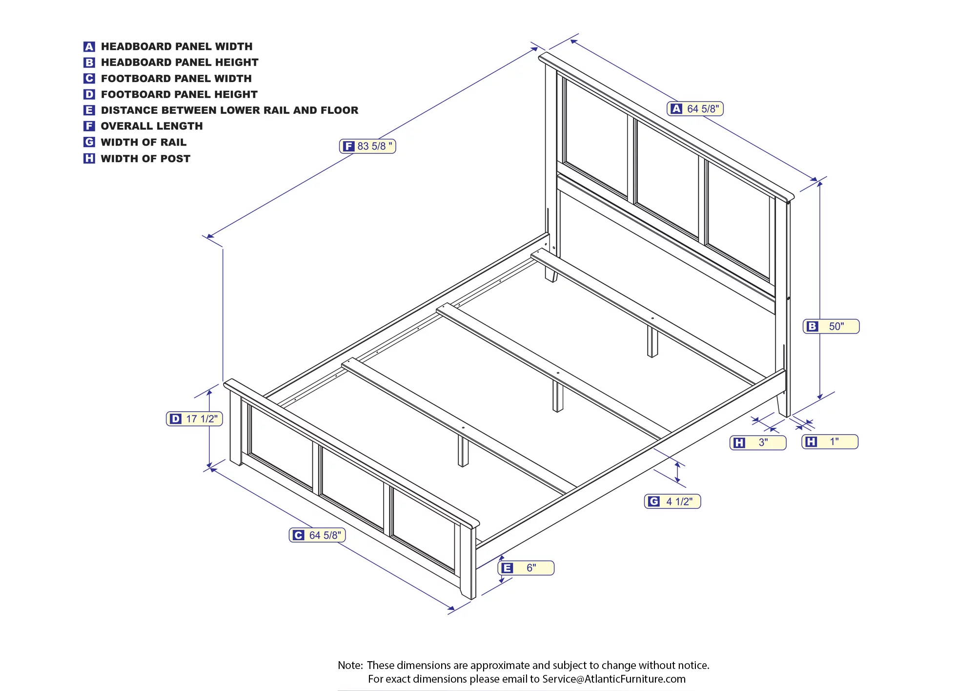 AFI Madison Queen Traditional Bed with Matching Footboard and Turbo Charger-Finish:White,Size:Queen