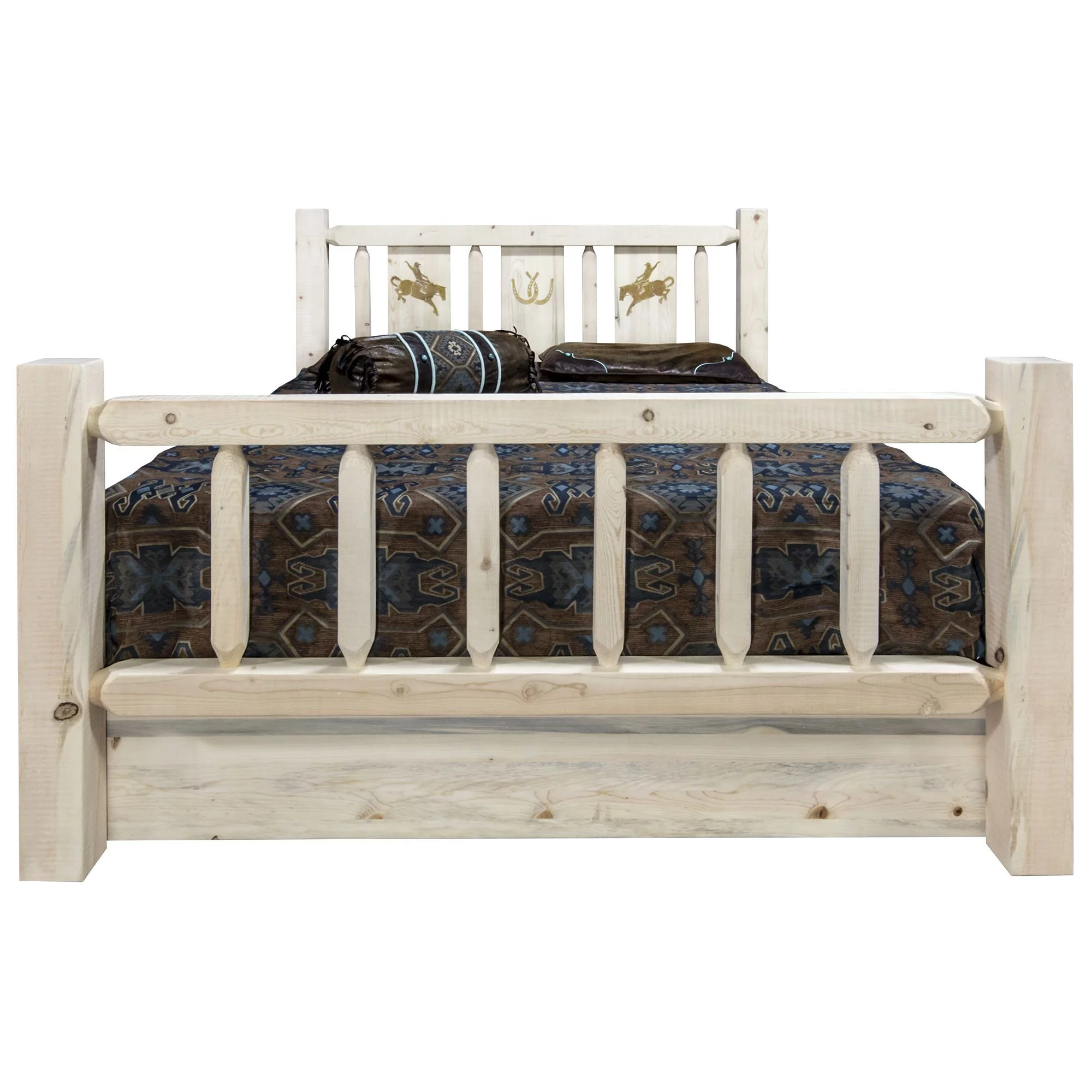 Montana Woodworks Homestead Transitional Pine Wood Twin Storage Bed in Natural