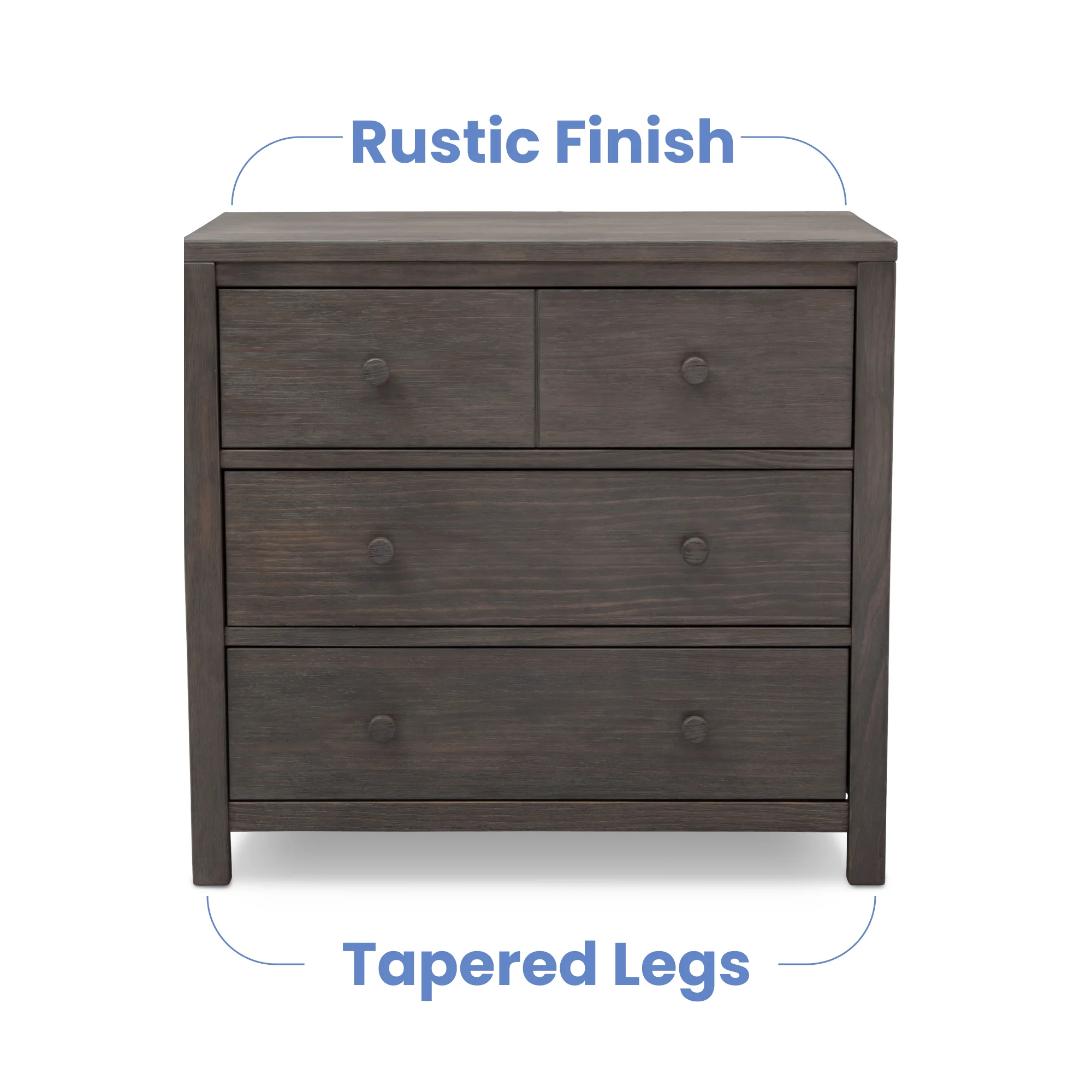 Delta Children Cambridge Mix and Match 3 Drawer Dresser, Rustic Grey