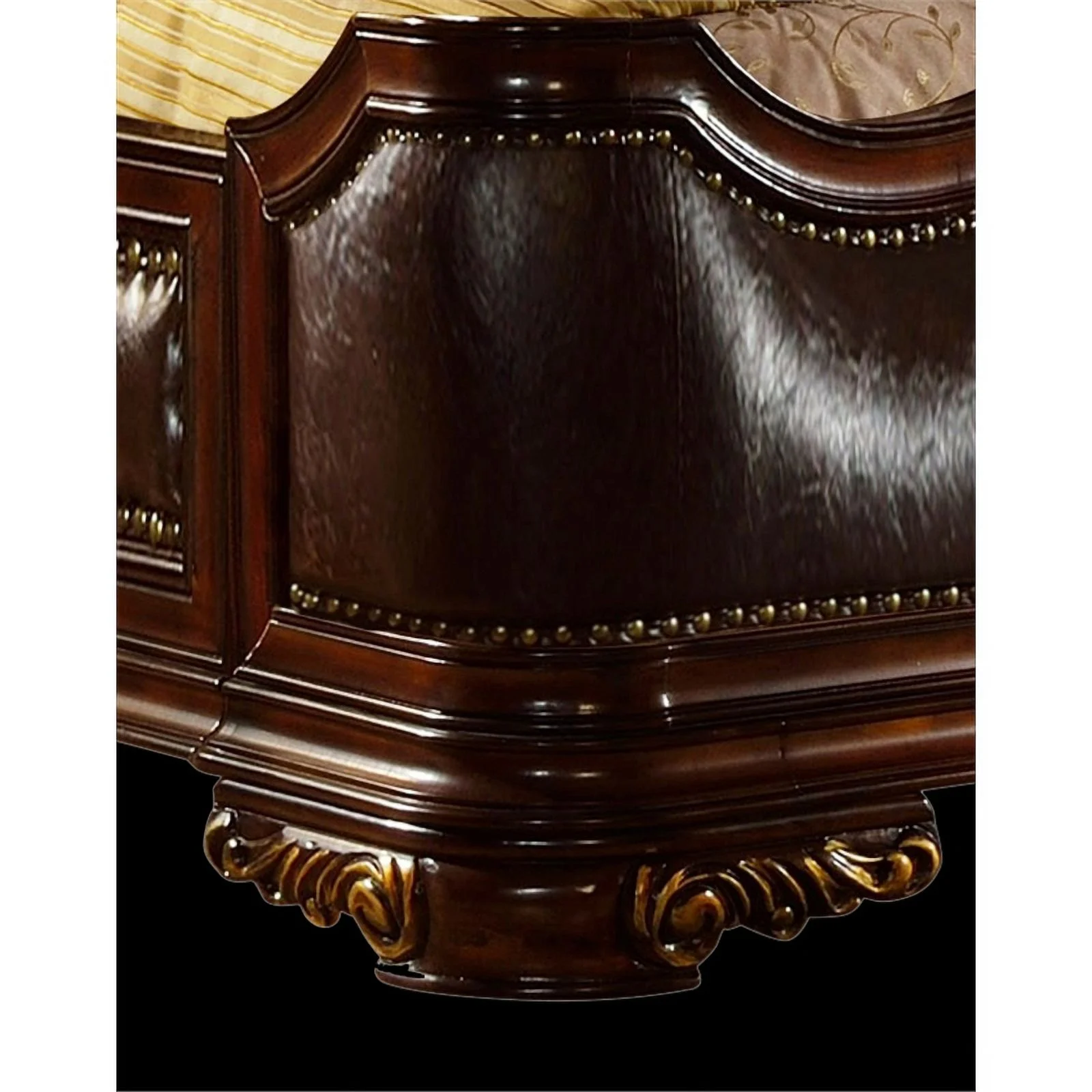 Pemberly Row Traditional Queen Bed Made with Wood in Dark Walnut